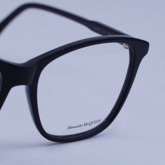 Alexander McQueen Alexander McQueen AM0191O 001 Eyeglasses Shiny Black 54mm Size ONE SIZE - 4 Thumbnail