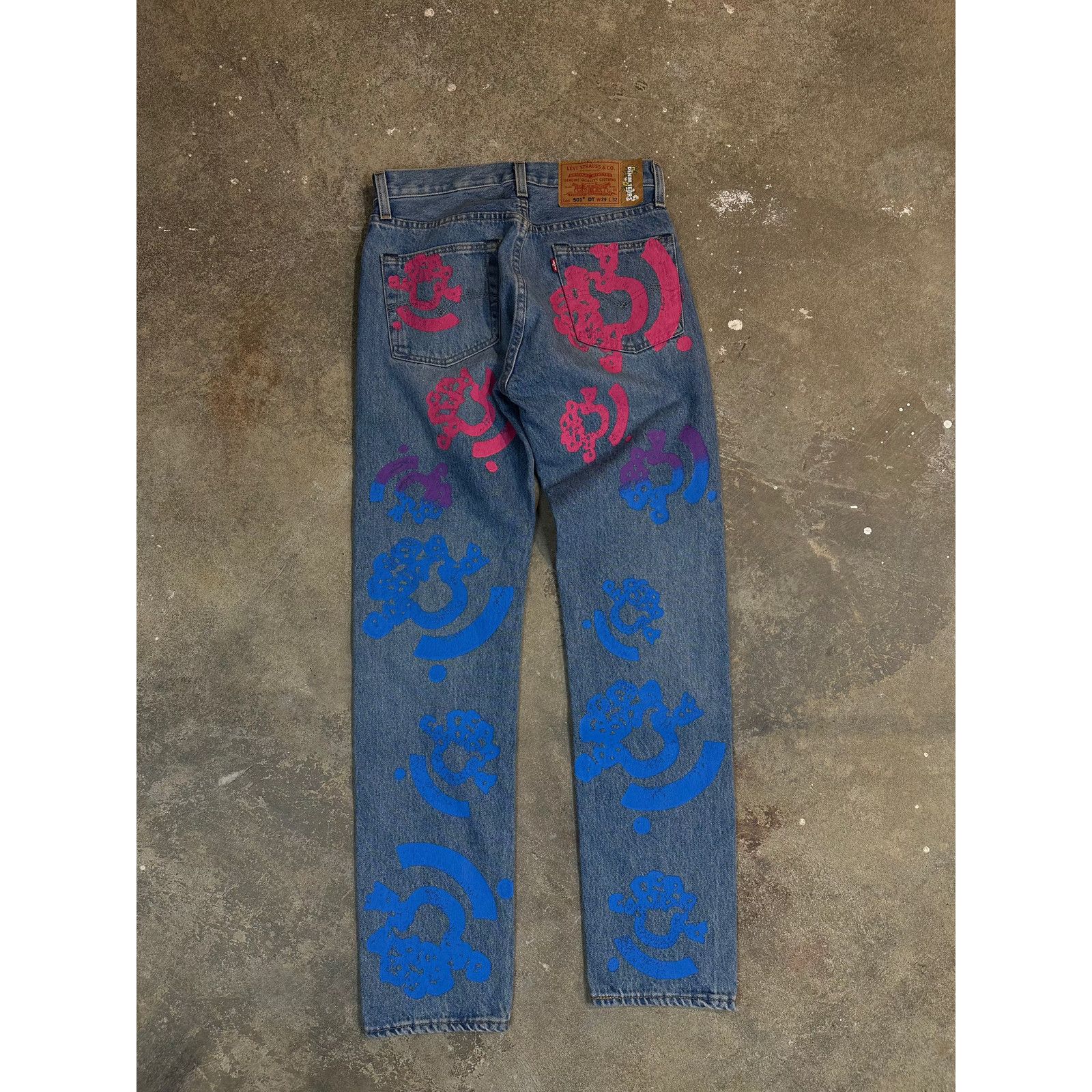 DENIM TEARS Denim Tears BSTROY Jeans Light Wash Pink Blue Used 29 Size US 29 - 2 Thumbnail