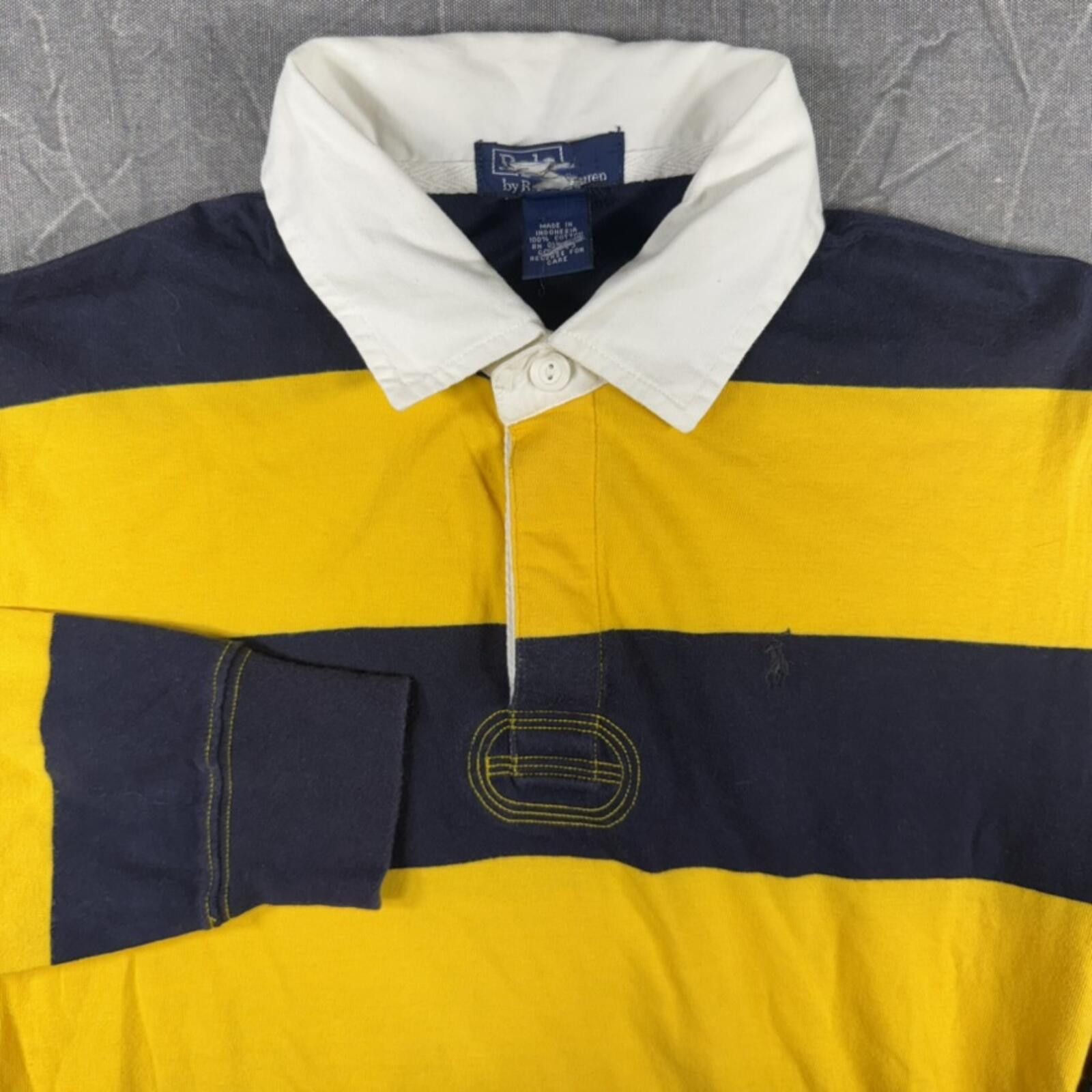 Polo Ralph Lauren Polo Ralph Lauren Shirt Kid's L Yellow Blue Striped Rugby Size US L / EU 52-54 / 3 - 1 Thumbnail