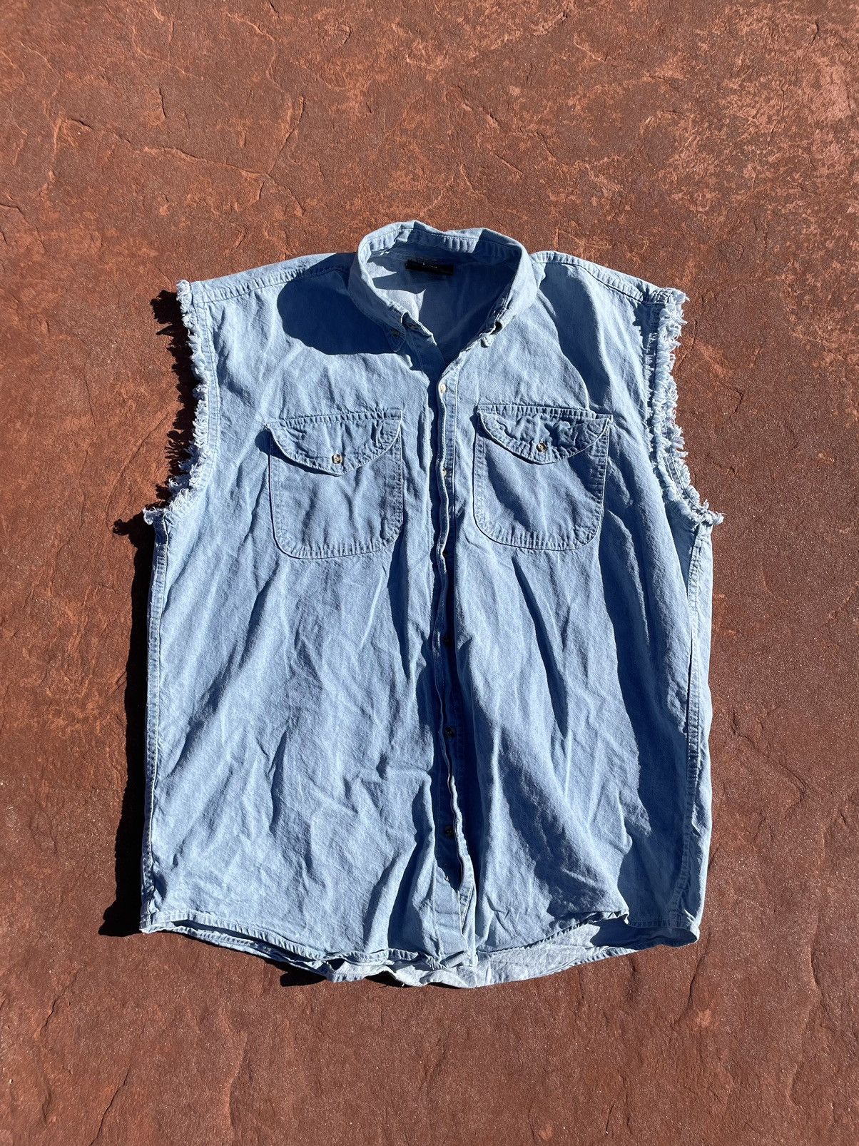 Harley Davidson × Vintage Vintage 90s Key West Biker Motorcycle Cutoff Jean Shirt Size US XXL / EU 58 / 5 - 2 Thumbnail