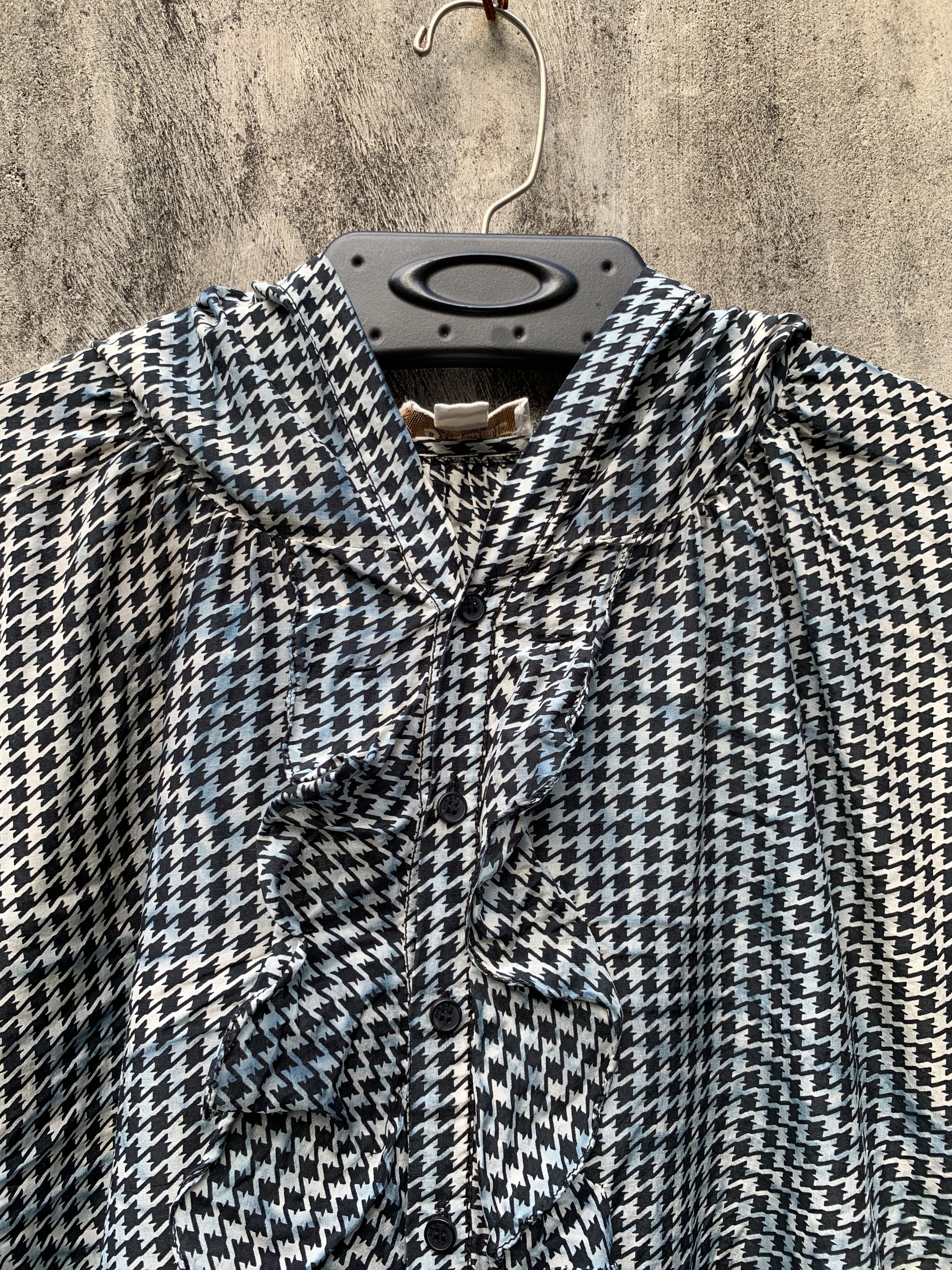 Diesel Diesel Short Sleeve Hooded Blouse Ruffles Houndstooth Patter Size S / US 4 / IT 40 - 8 Thumbnail