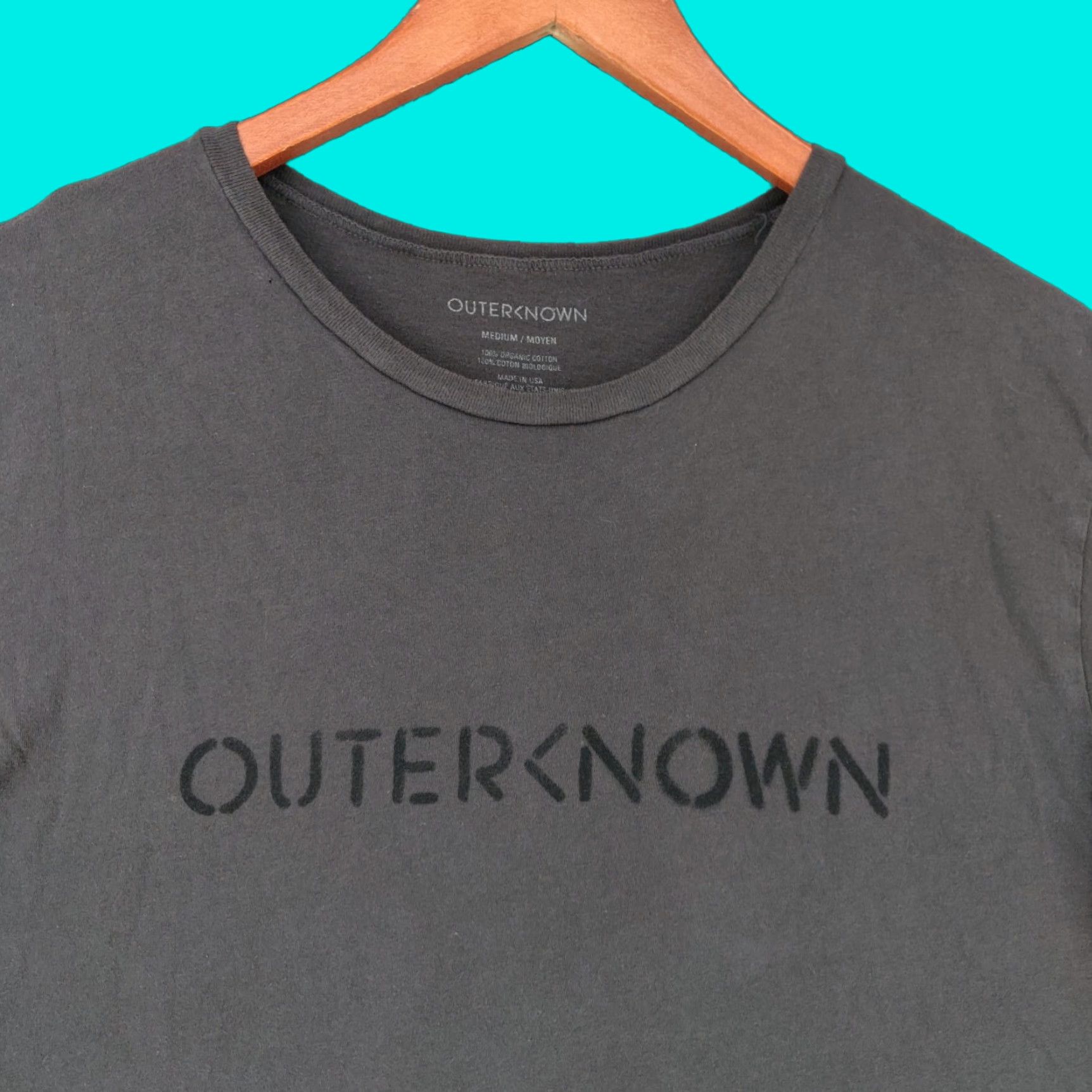 Outerknown VINTAGE Outerknown Shirt Mens Medium Pullover Tee Charcoal Black Crew Neck Cotton Knit Logo All Seasons Lightweight Pockets Mens Size US M / EU 48-50 / 2 - 1 Thumbnail