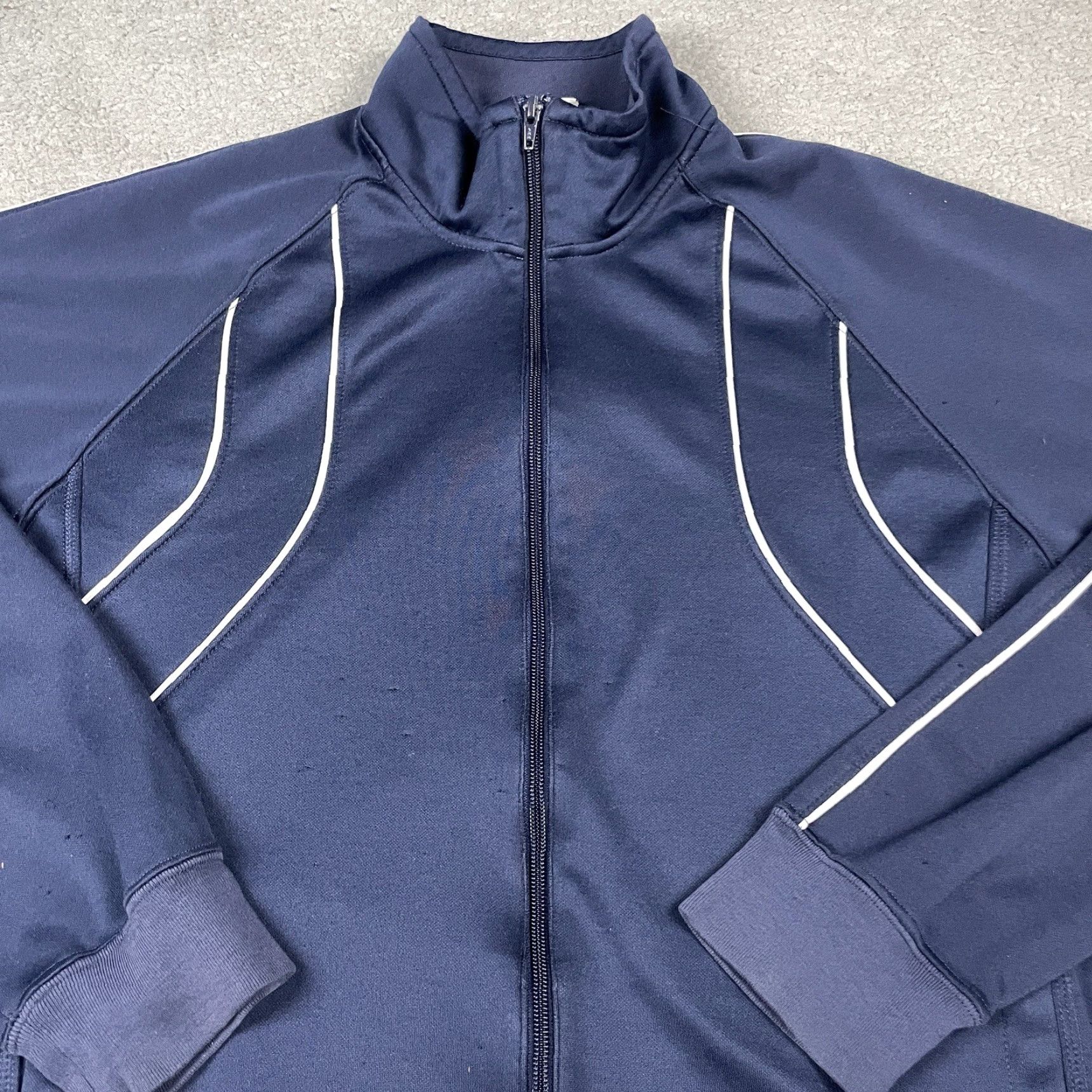 Nike VINTAGE Nike Jacket Mens L Blue Long Sleeve Full Zip Stripe Tag Pockets Size US L / EU 52-54 / 3 - 2 Thumbnail