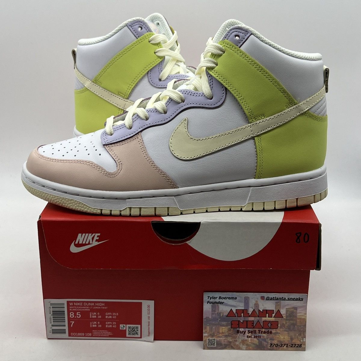 Nike Dunk High Premium White | Lemon Chiffon-Radiant Green 