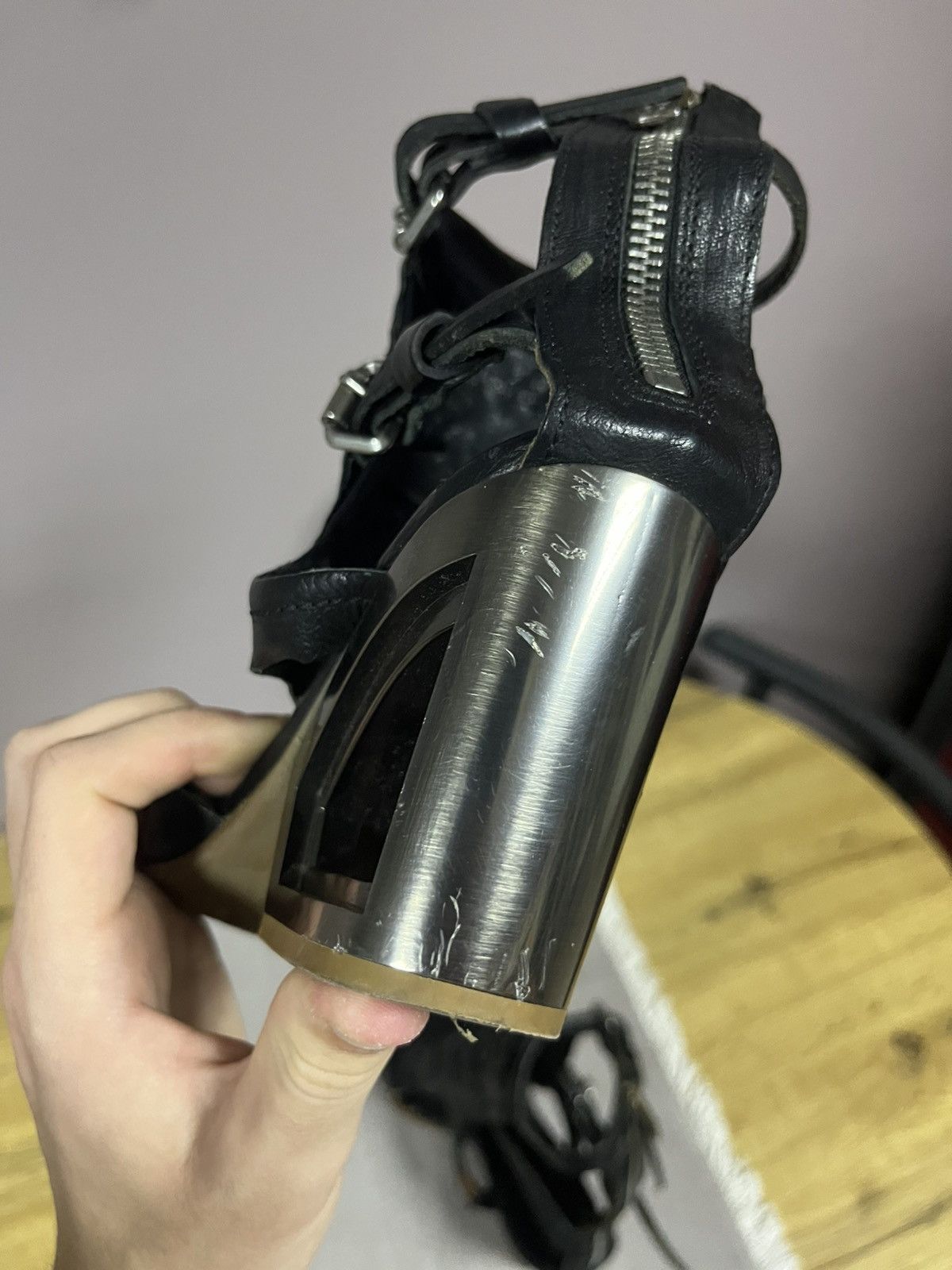 A.S.98 RARE Leather A.S 98 Avant Garde Bikkembergs Style Metal Heel Size US 7 / IT 37 - 10 Thumbnail