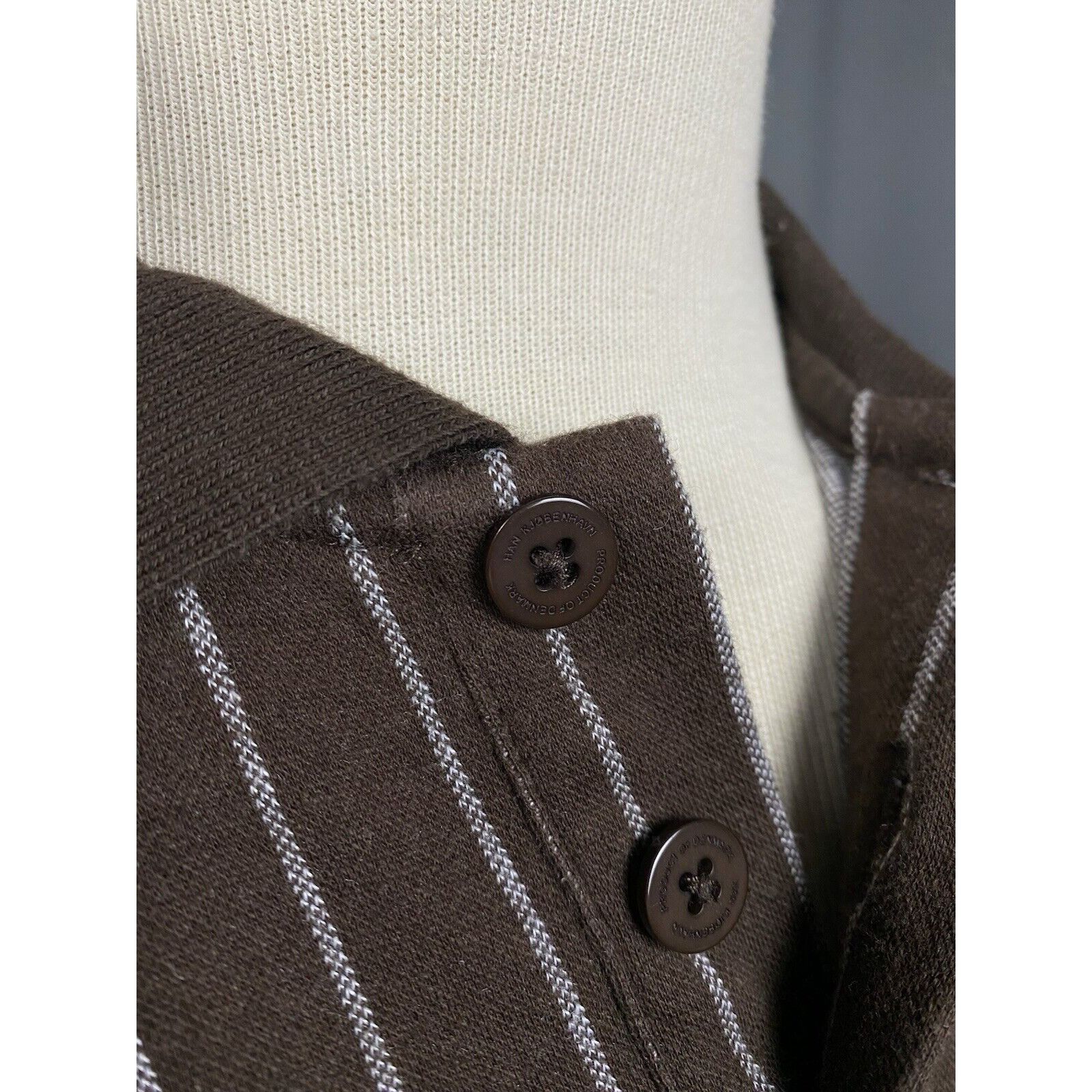 Han Kjobenhavn Han Kjobehavn Men's Brown Relaxed Fit Striped Polo T-Shirt S Size US S / EU 44-46 / 1 - 9 Thumbnail