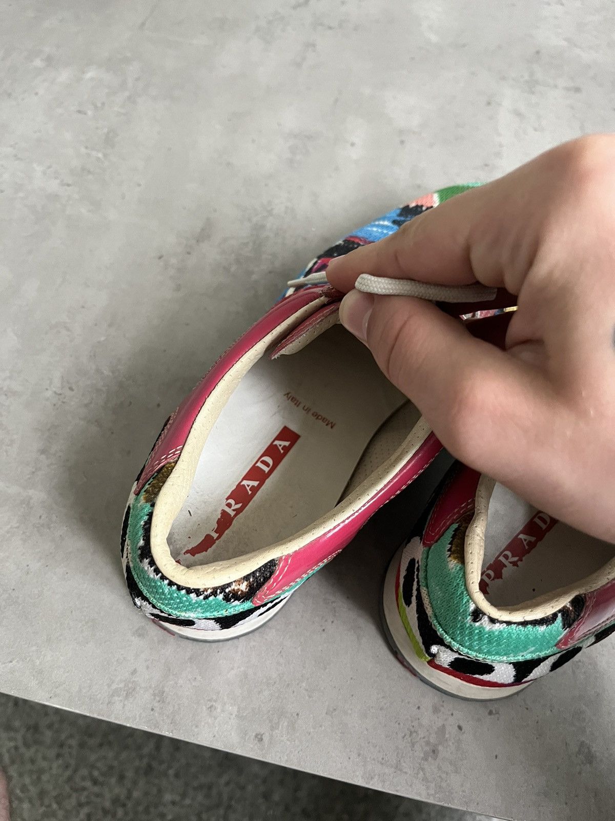 Prada Prada Sport Multicolor Fabric And Patent Leather Low Top Size US 6.5 / IT 36.5 - 9 Thumbnail