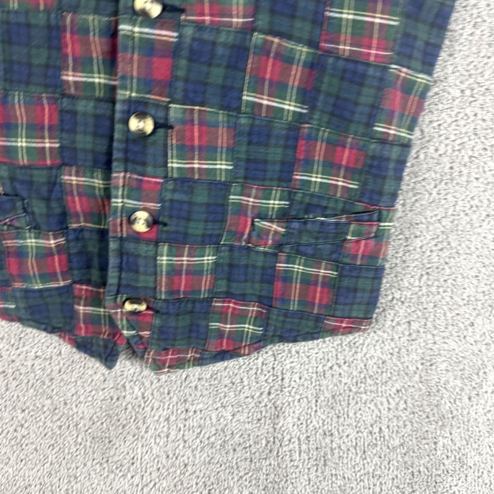 Tommy Hilfiger Tommy Hilfiger Suit Vest Mens Large Multicolor Plaid Cotton Belted 2 Piece Casual Size 42R - 5 Thumbnail