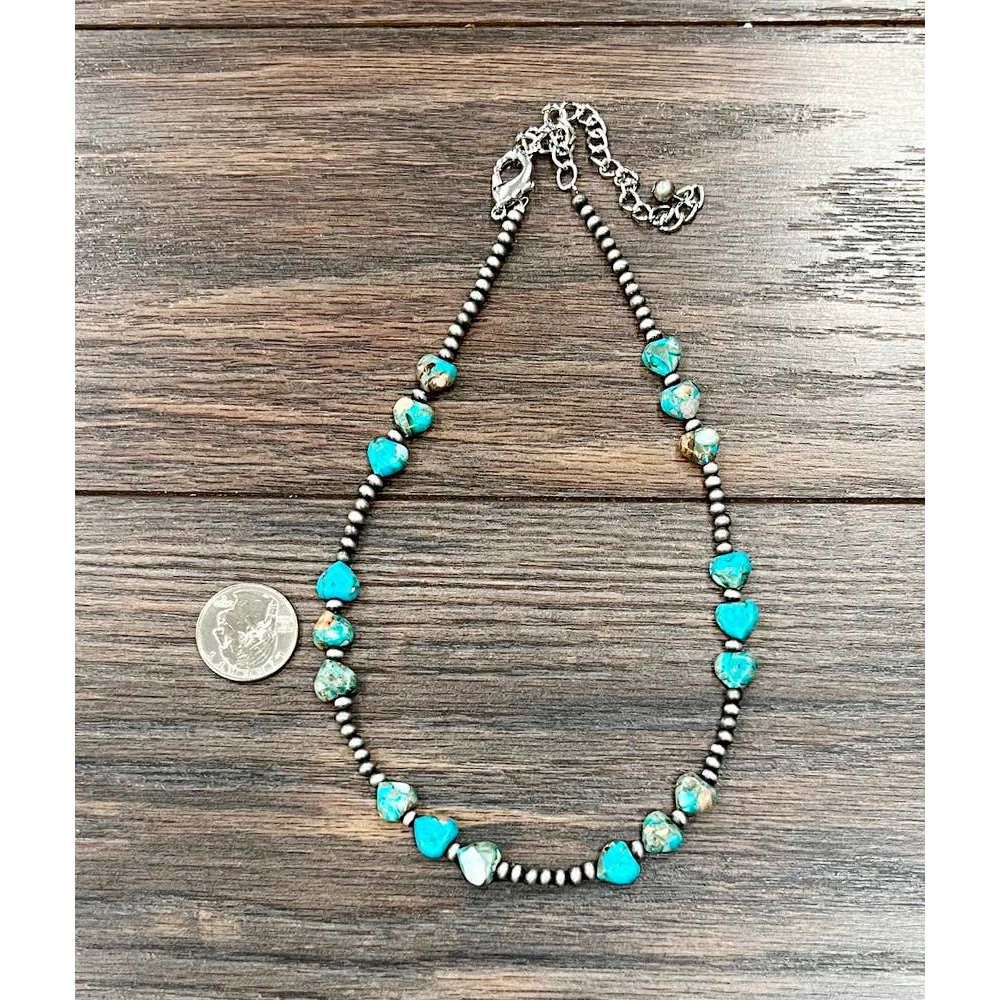 Other Handmade Navajo Bead Heart Gemstone Necklace 16 to 21 Inches Size ONE SIZE - 2 Thumbnail