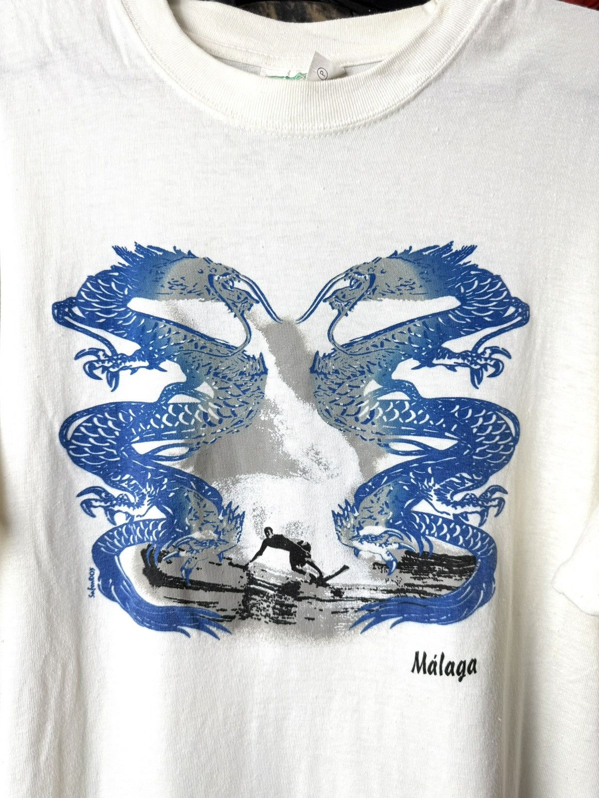 Vintage 80-90’s Vintage Japanese Dragons Wave Surf T Shirt Size US XXL / EU 58 / 5 - 2 Thumbnail