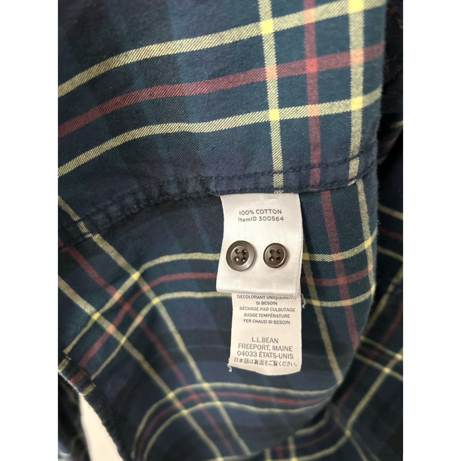 Vintage LL Bean Signature Castine Flannel Shirt Mens L Blue Plaid Slim Fit 300564 Size US L / EU 52-54 / 3 - 6 Thumbnail