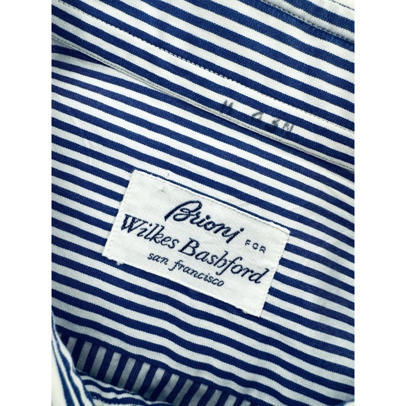 Brioni Brioni Striped Dress Shirt - 16.5 / 42 - Italy - Blue White - Men - Regular - B10 Size 46R - 5 Thumbnail
