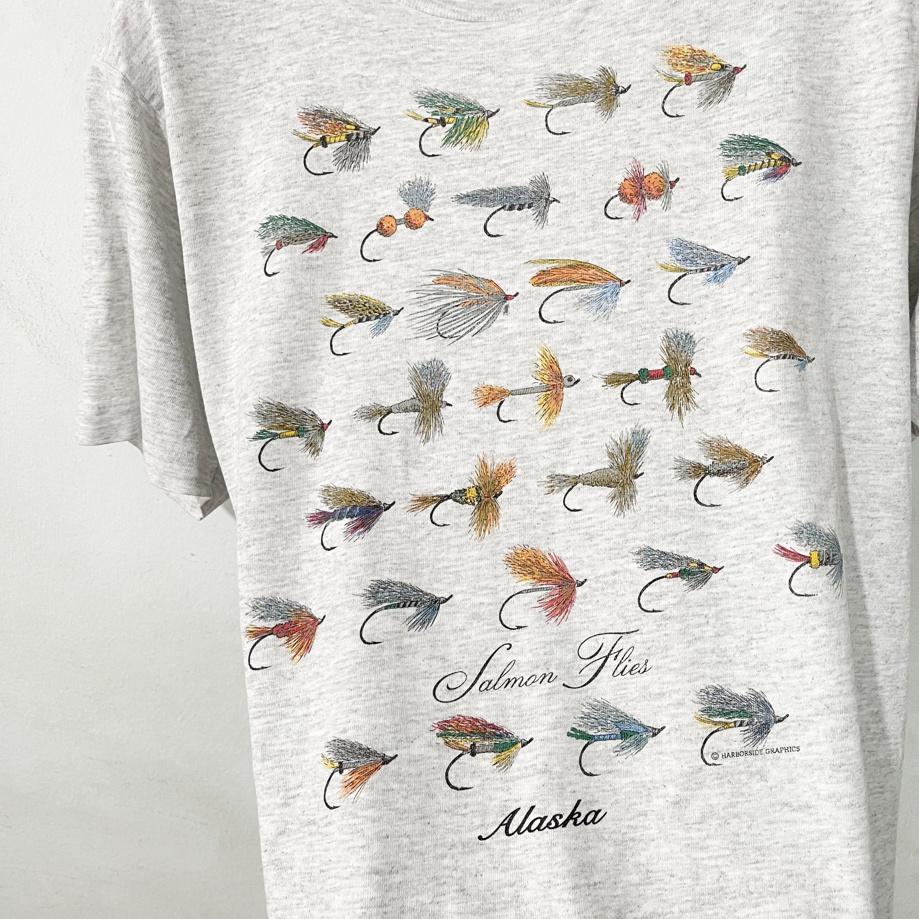 Vintage Vintage 90s Salmon Flies Alaska Fishing T-Shirt Size US S / EU 44-46 / 1 - 2 Thumbnail
