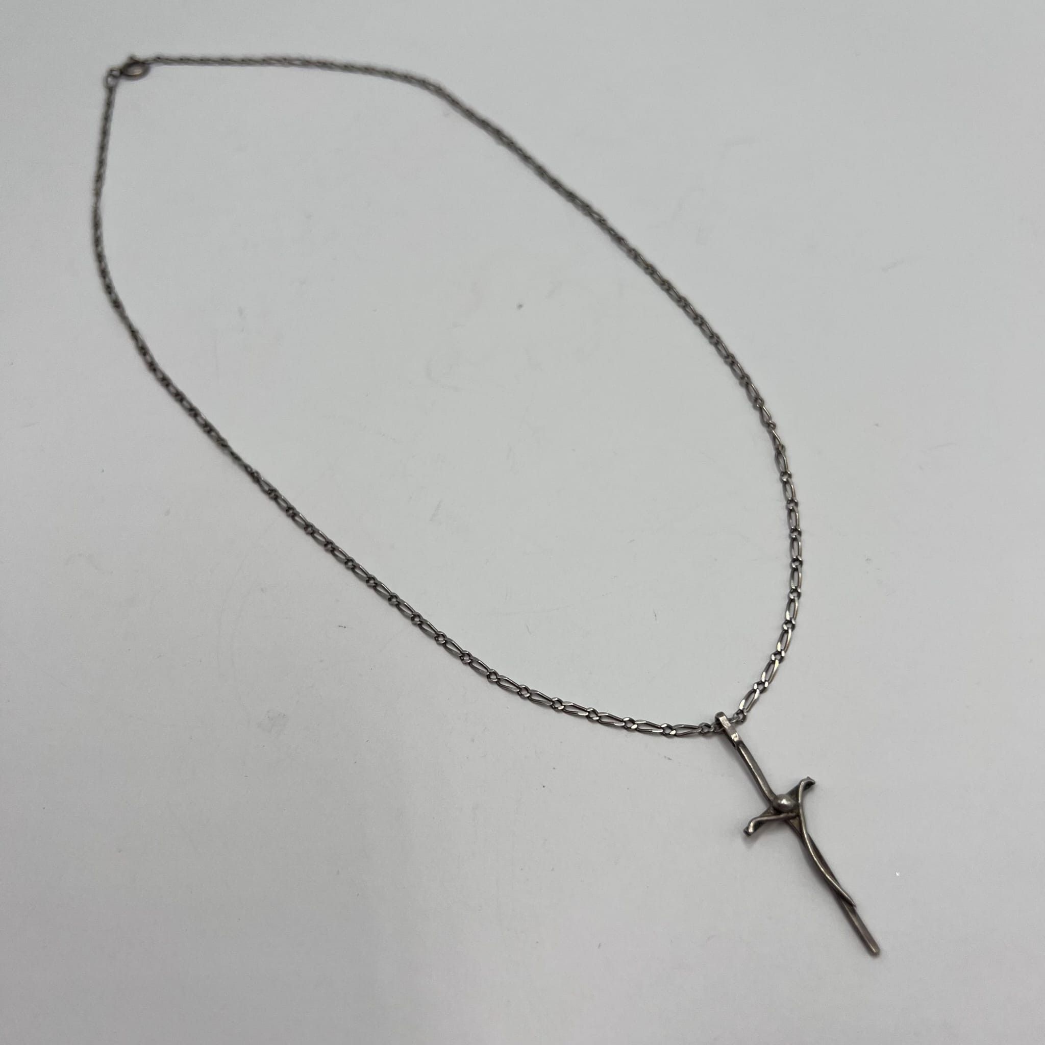Sterling Silver Vintage 925 Sterling Silver Cross Necklace 3.10 g Size ONE SIZE - 4 Thumbnail