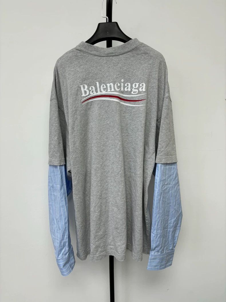 Balenciaga Balenciaga Embroidered Coke Fake Two-Piece Long Sleeve T-S Size US S / EU 44-46 / 1 - 2 Thumbnail