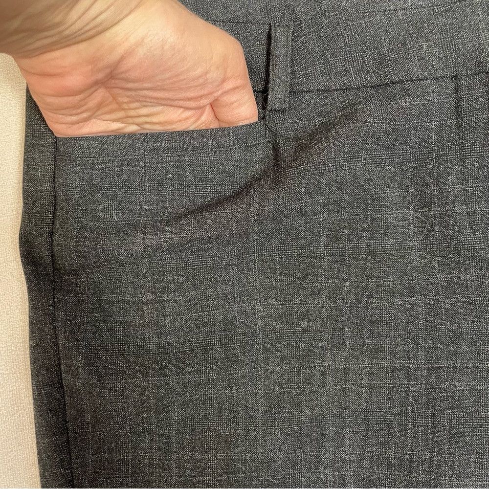 Other Amanda & Chelsea Dark Grey Straight Leg Plaid Pants Size 10 Size 32" / US 10 / IT 46 - 6 Thumbnail