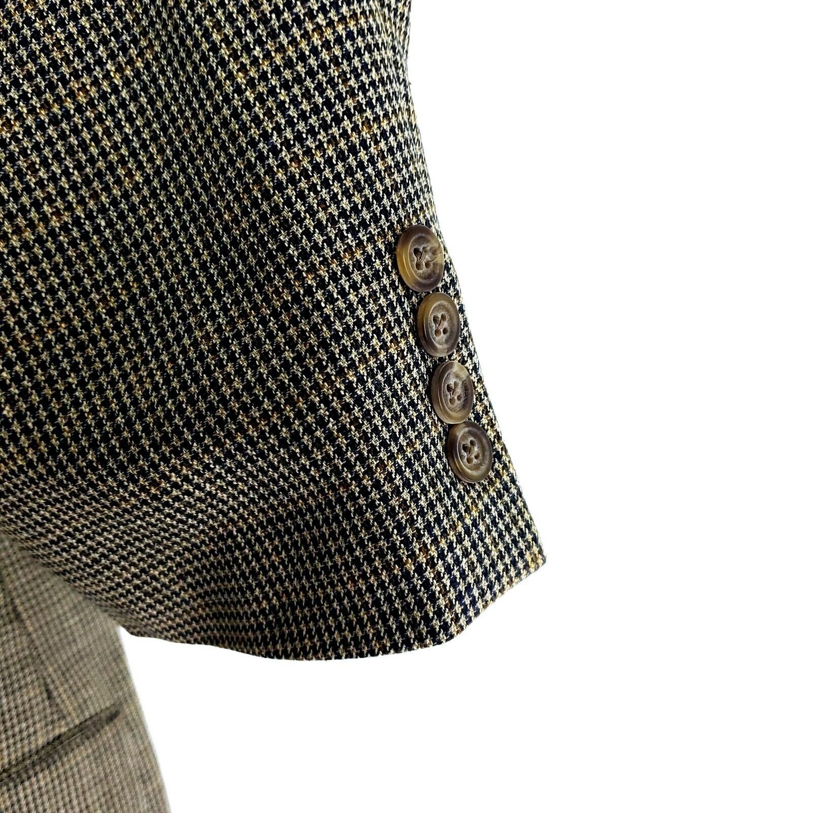 Ralph Lauren Chaps Ralph Lauren Wool Silk 2 Button Blazer 42L Tan Blue Ho Size 42L - 4 Thumbnail