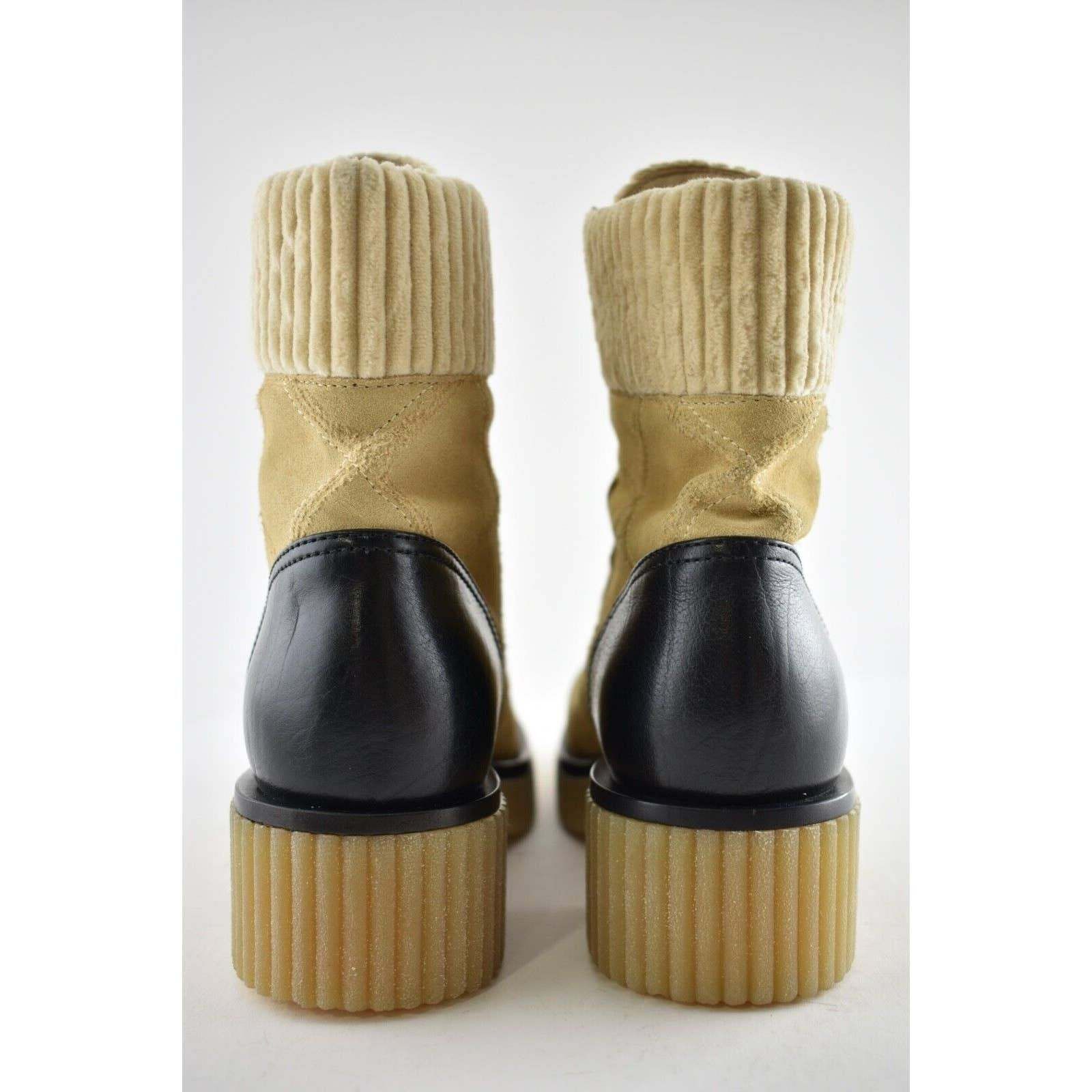 Chanel Chanel 20B Beige Black Quilted CC Platform Combat Lace Up Size US 5 / IT 35 - 9 Thumbnail