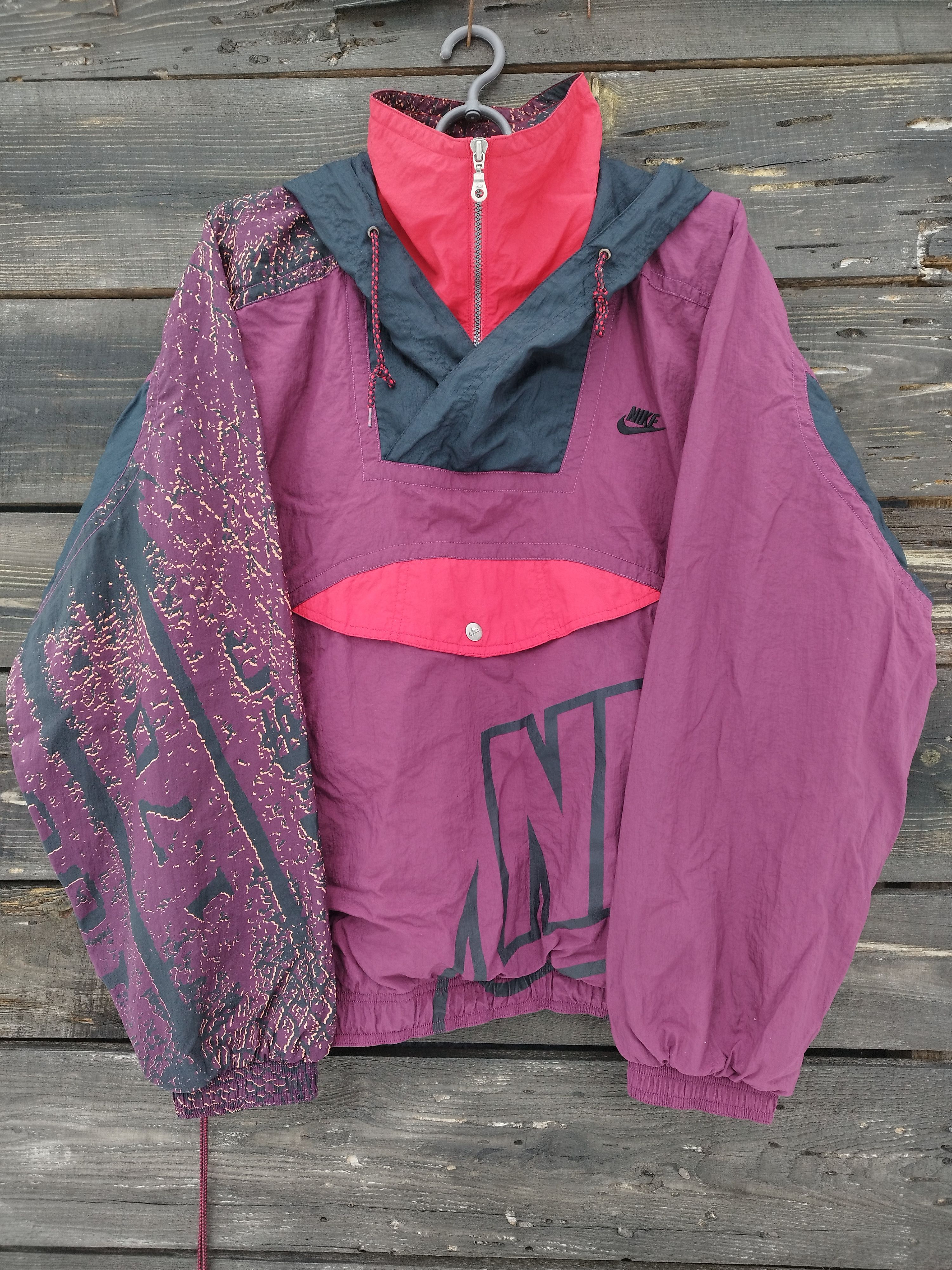 Nike × Vintage 90s Nike Airmax Shox Vintage Anorak Nylon Jacket