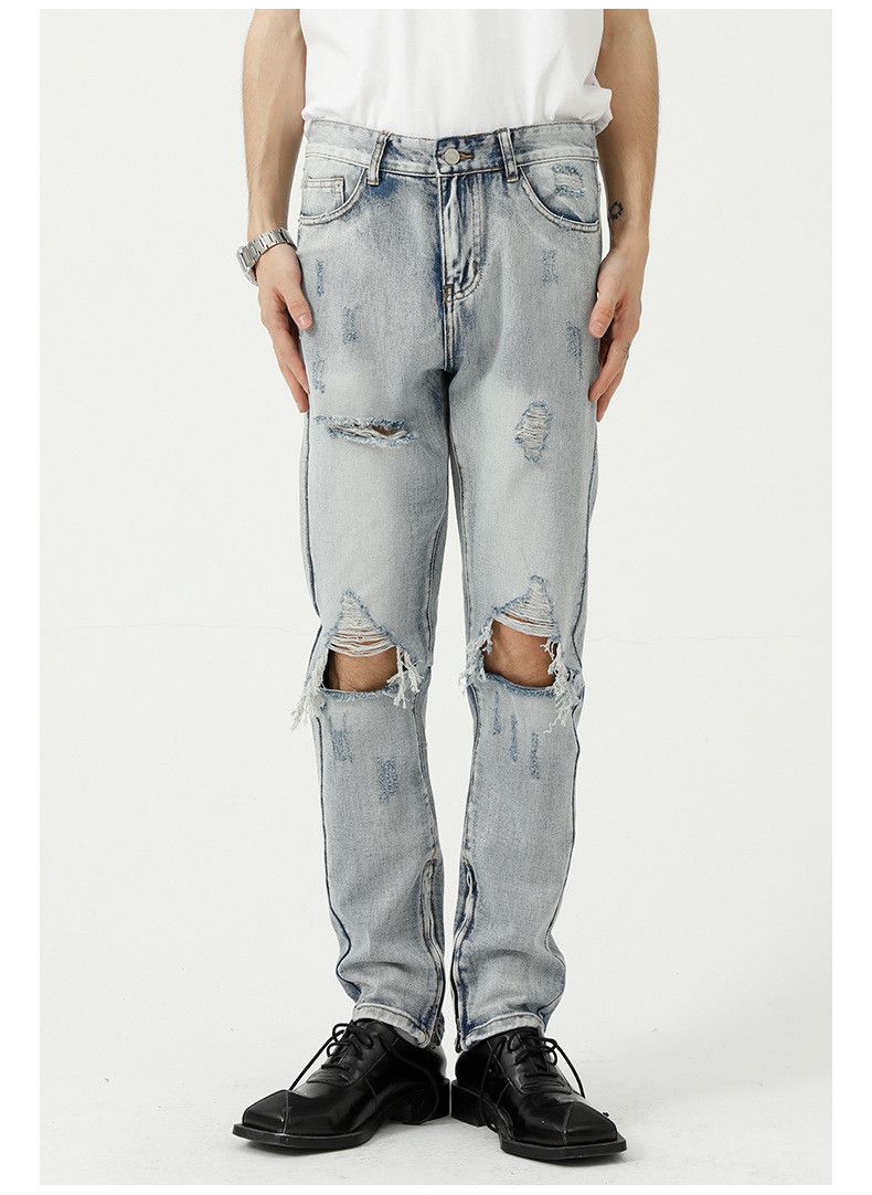 Japanese Brand High street light blue ripped skinny jeans Size US 32 / EU 48 - 1 Thumbnail