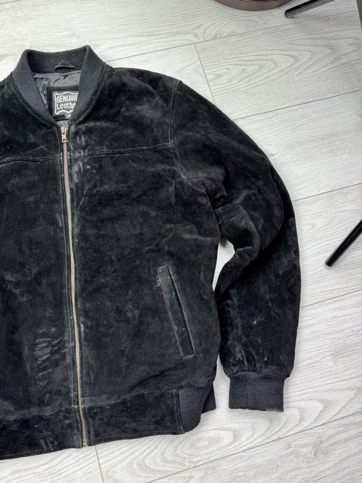 Vintage Vintage 90s Streetwear Quilted Suede Leather Bomber Jacket Size US M / EU 48-50 / 2 - 3 Thumbnail
