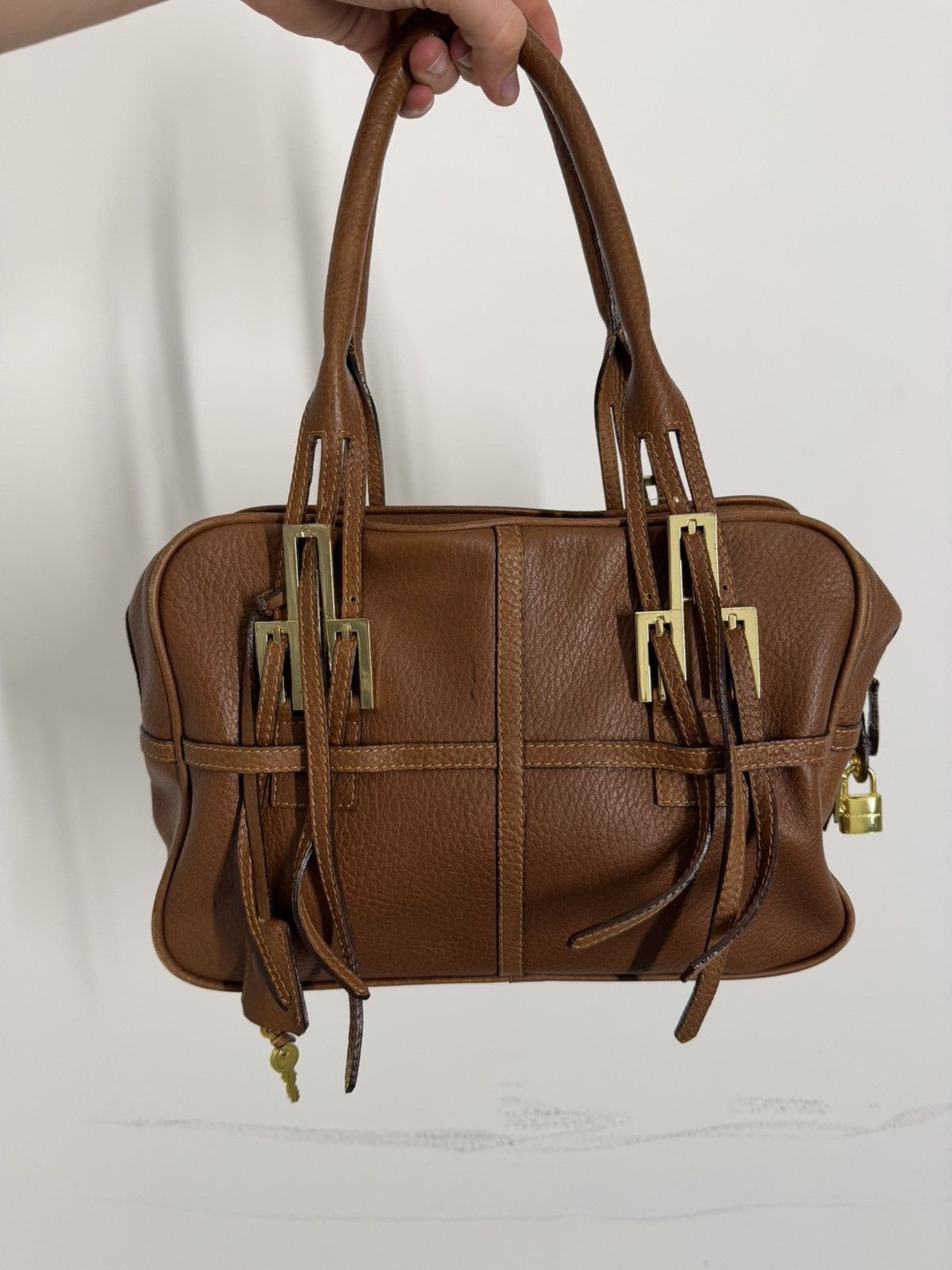 Dolce & Gabbana Vintage Dolce & Gabbana Laced Leather Handbag Size ONE SIZE - 4 Thumbnail