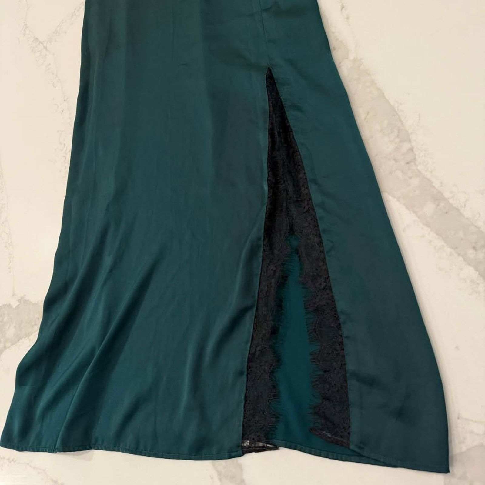 Zara Zara NWT Satin Lace Asymmetrical Midi SlipDress Women Medium Size M / US 6-8 / IT 42-44 - 2 Thumbnail
