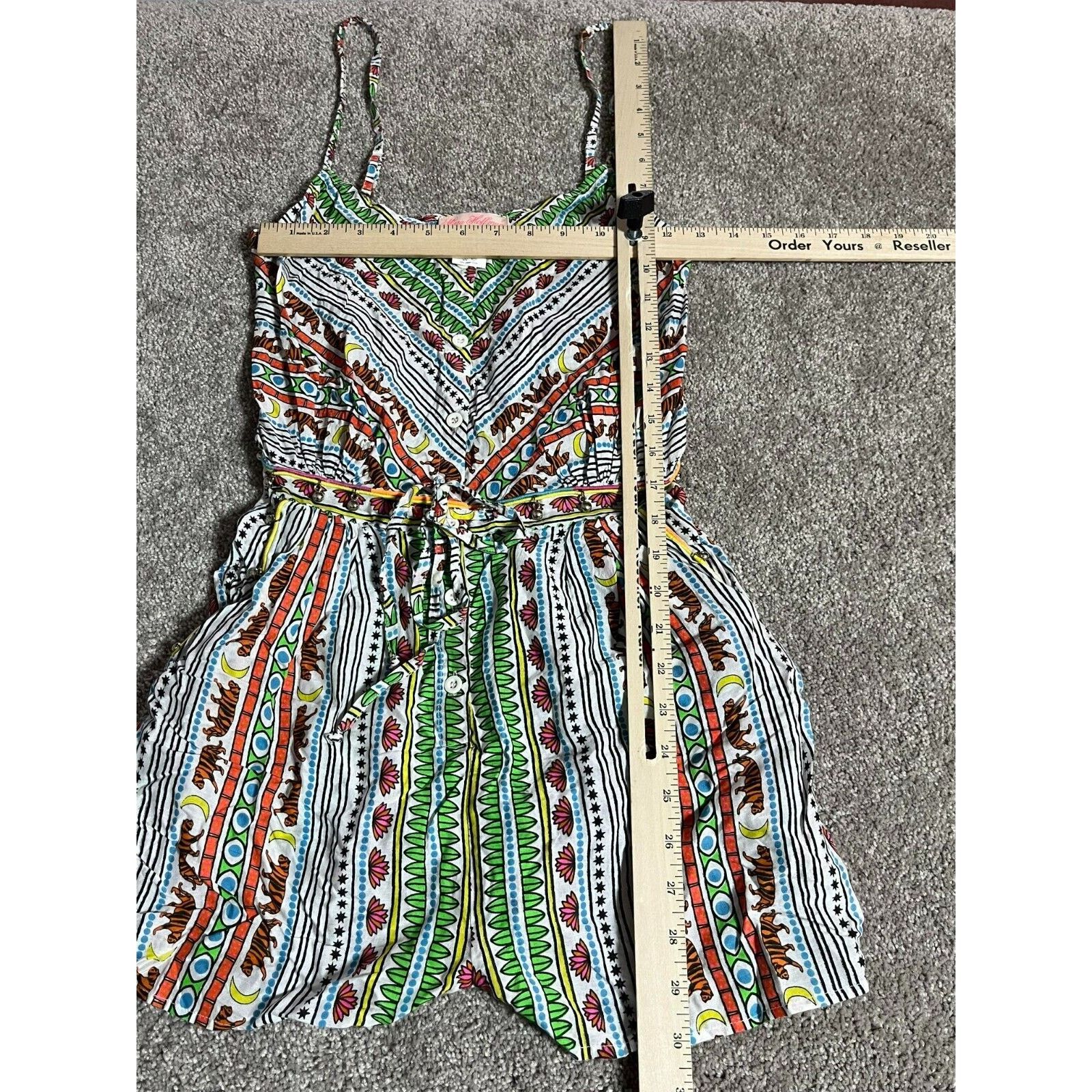 Mara Hoffman Mara Hoffman Romper Womens XS Tiger Viscose V Neck Green Size 25" / US 0 / IT 36 - 3 Thumbnail