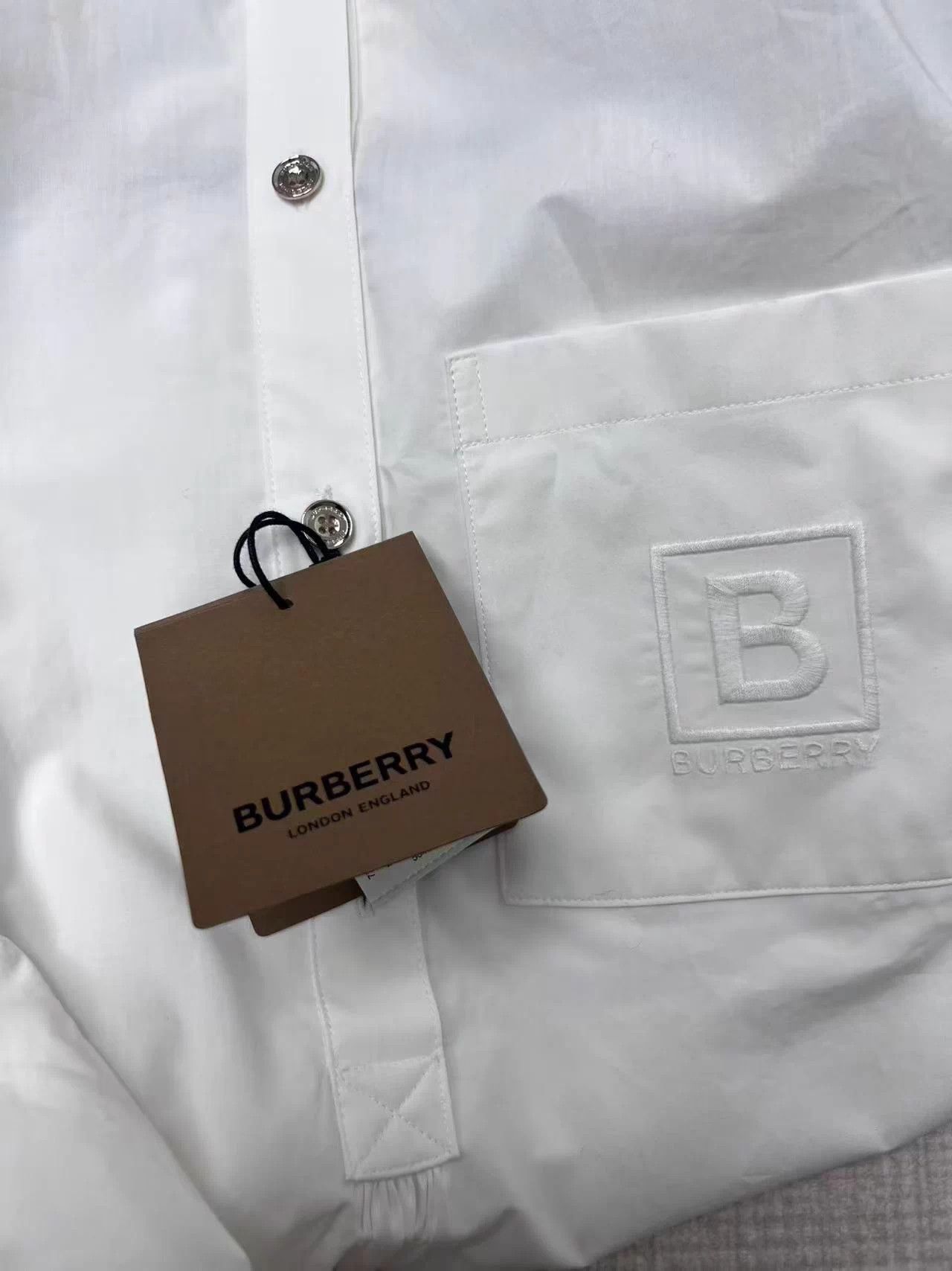 Burberry Burberry Women's White Embroidered Logo Dress 36 Size S / US 4 / IT 40 - 4 Thumbnail