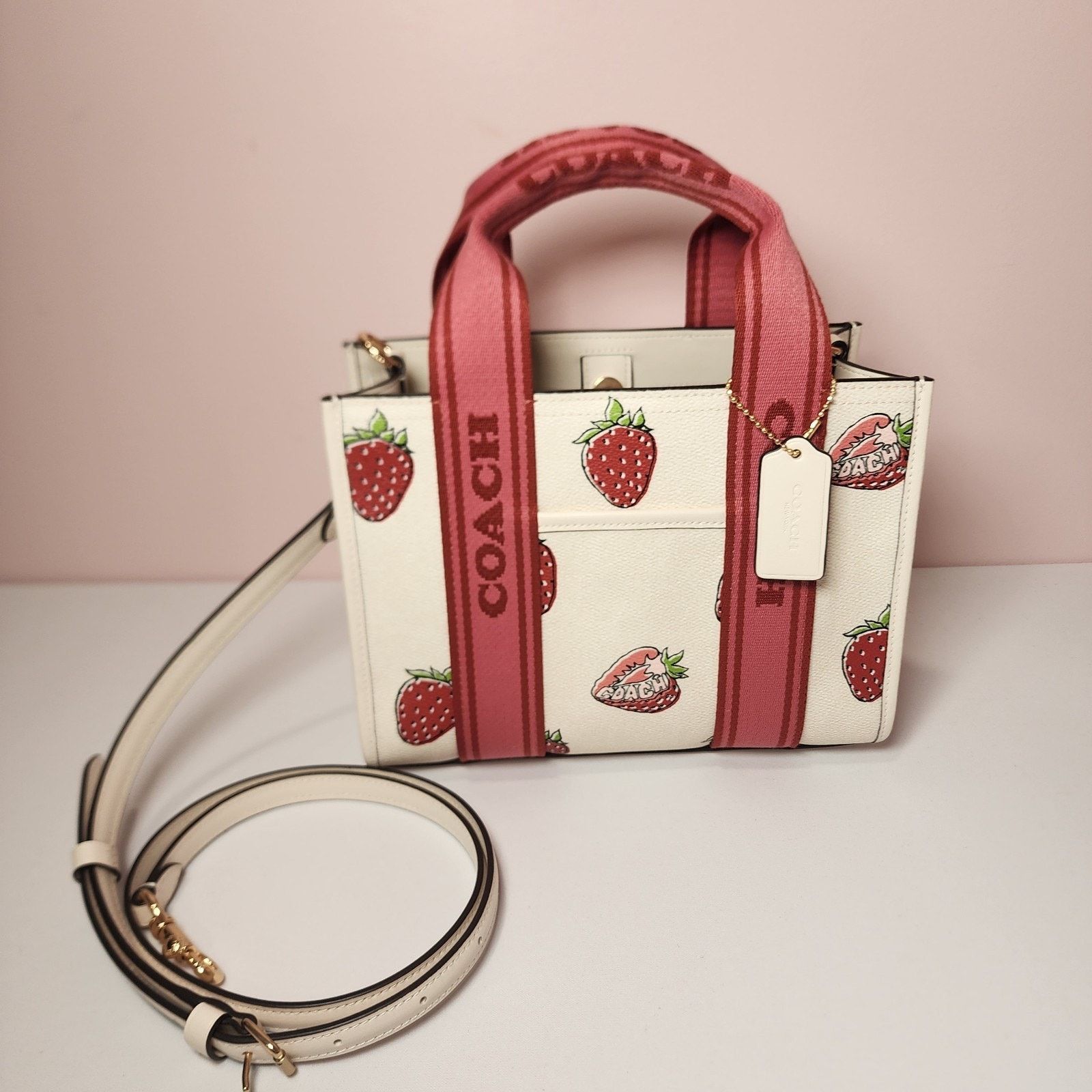 Coach NWT Coach CAR80 Smith Tote Bag 24 Strawberry Chalk Multi Size ONE SIZE - 1 Thumbnail