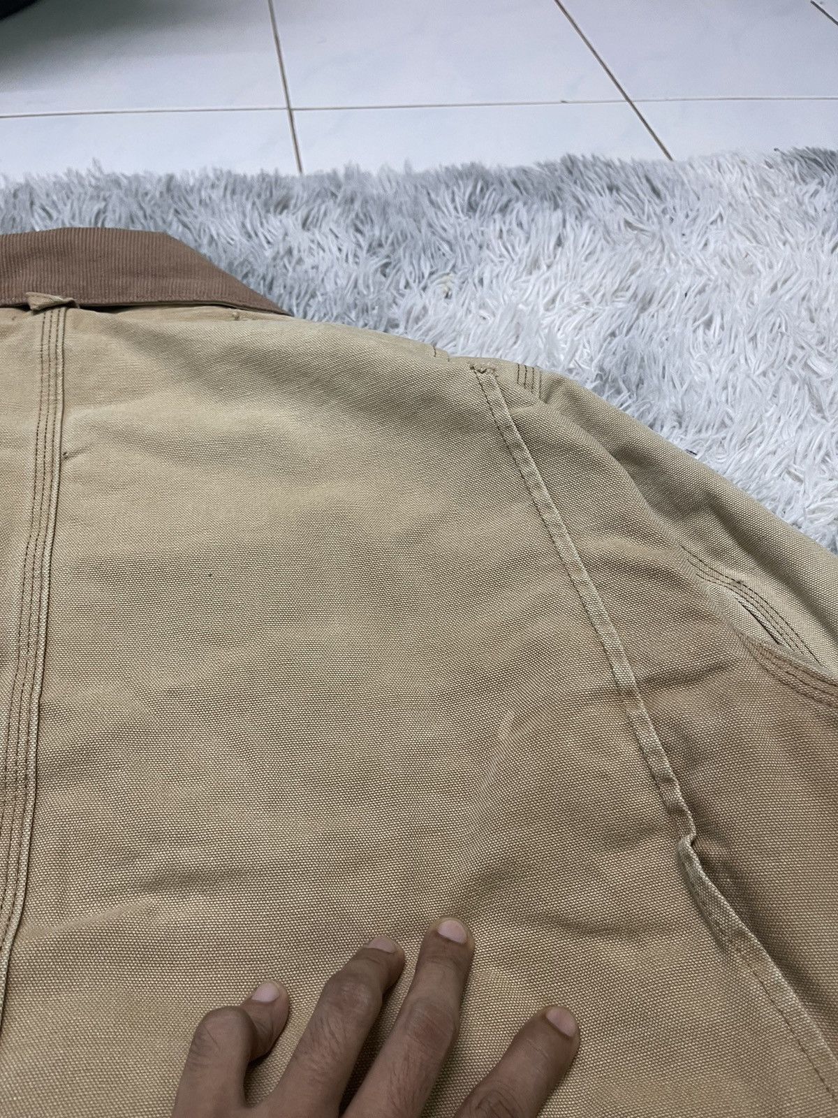 Carhartt VINTAGE CARHARTT KHAKI NICELY FADED QUILTED LINEN RARE Size US L / EU 52-54 / 3 - 16 Thumbnail
