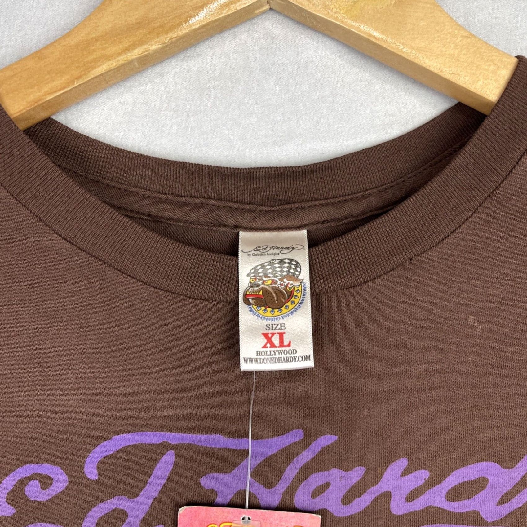 Ed Hardy VINTAGE Ed Hardy Shirt Mens XL Brown Dragon Tattoo Short Sleeve Made In USA Y2K Size US XL / EU 56 / 4 - 6 Thumbnail