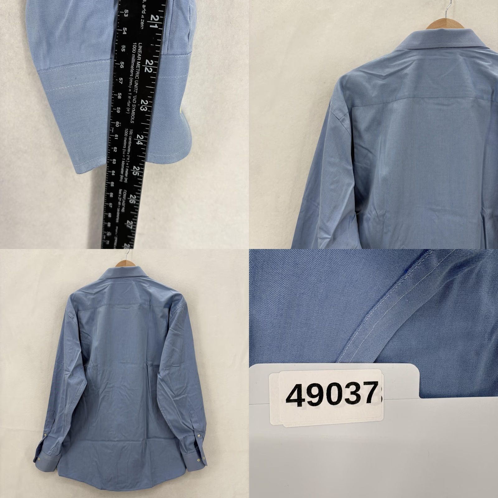 Eton Eton Shirt Mens 2XL Blue Spread Collar Long Sleeve Barrel Cuff Dress Business Shirt Size 48R - 8 Thumbnail