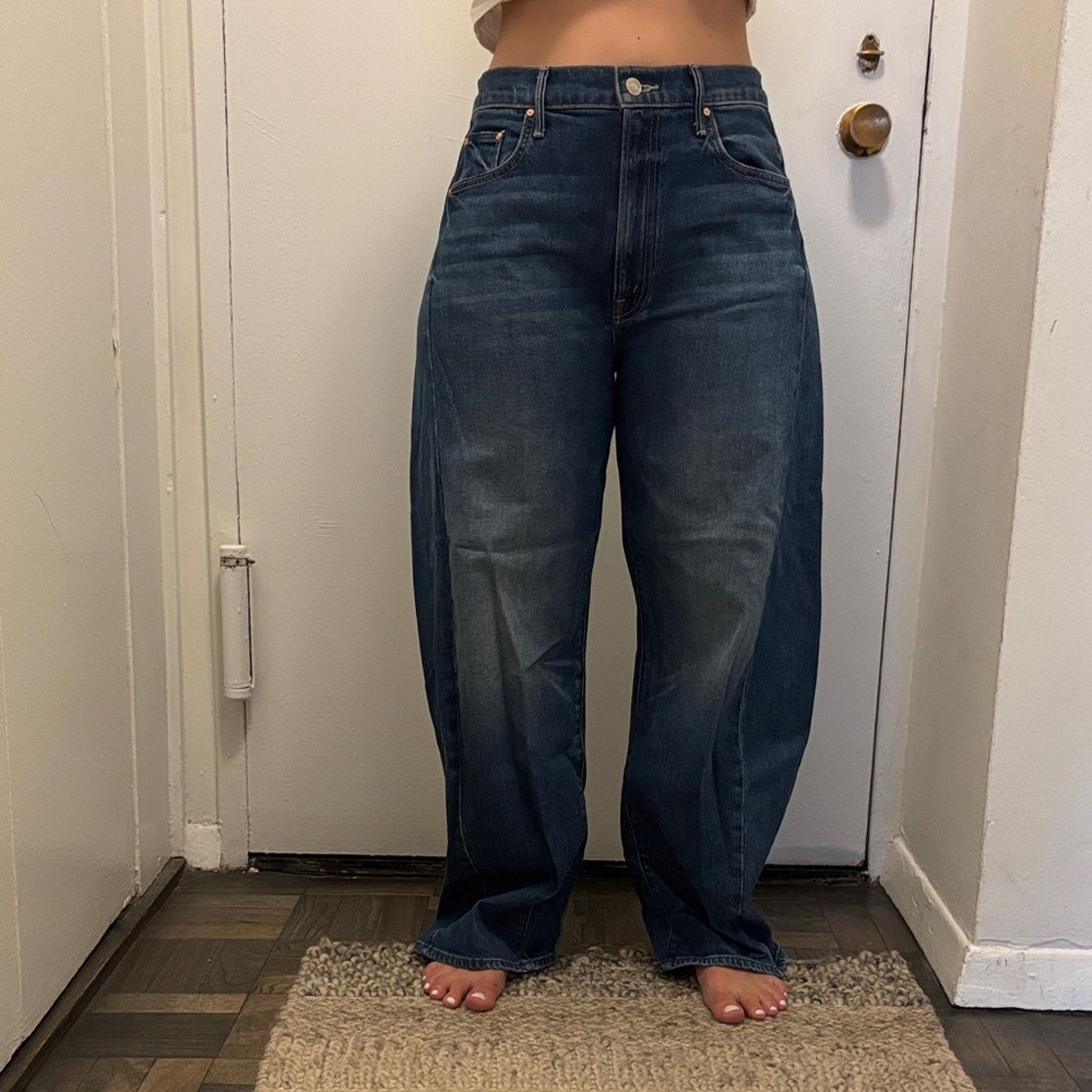 Other NWT MOTHER Indigo Wide-Leg Jeans Size 28 Size 28" / US 6 / IT 42 - 1 Thumbnail