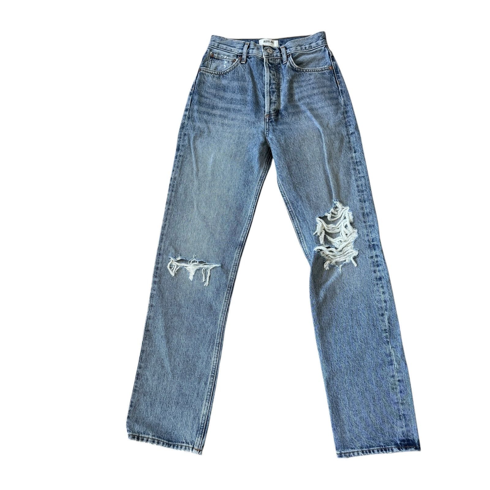 Agolde AGOLDE 90s Pinch Waist Jean Backdrop Distressed Size 24" / US 00 / IT 34 - 3 Thumbnail