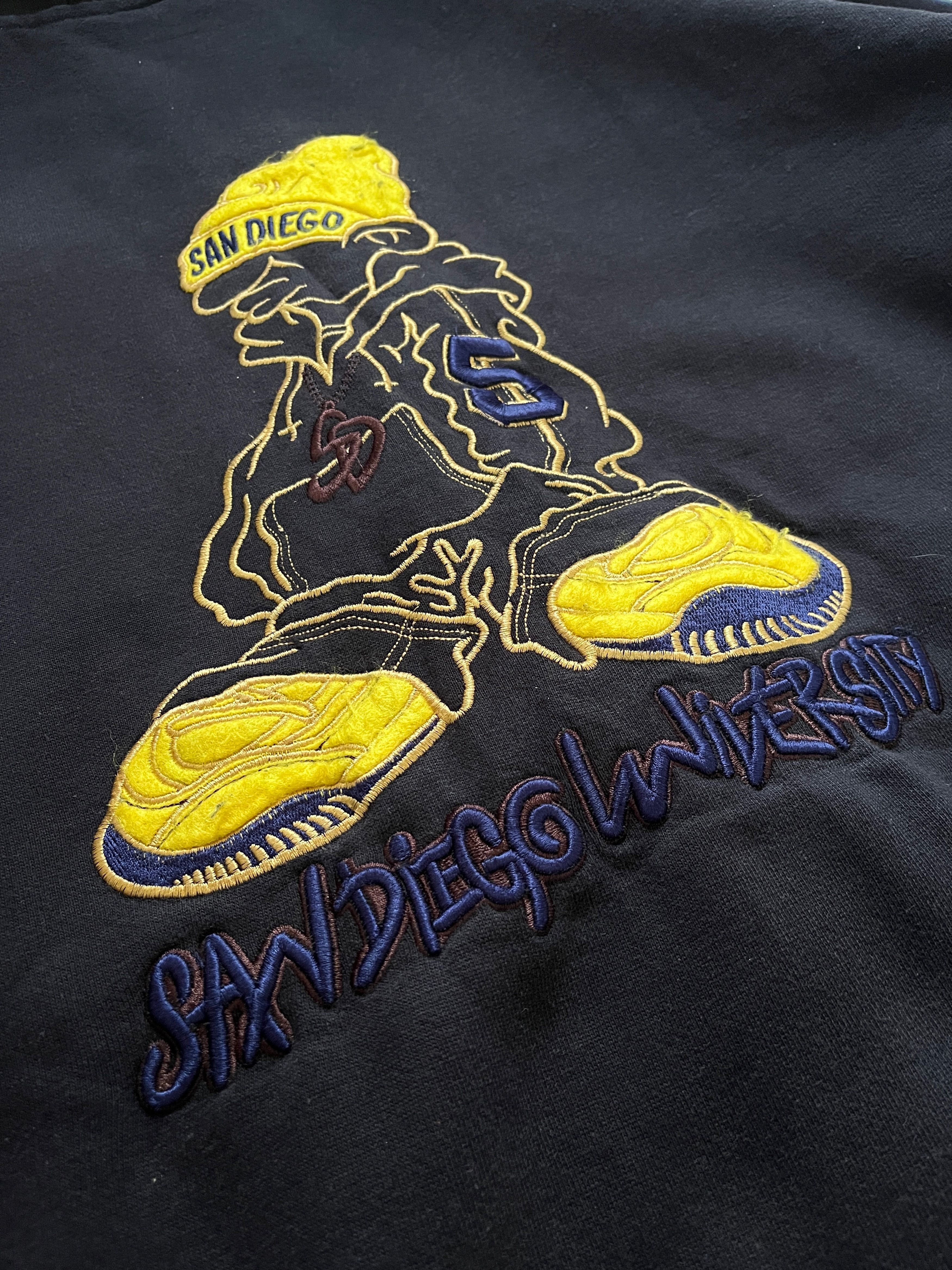 Vintage San Diego University Heavyweight Zip Up Hoodie Embroidered Size US XL / EU 56 / 4 - 9 Thumbnail