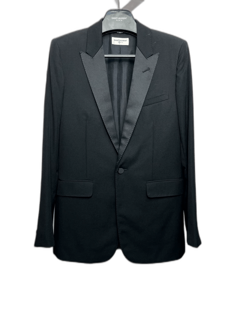 Other Saint Laurent Black Satin Blazer Jacket-2507 Size US L / EU 52-54 / 3 - 6 Thumbnail