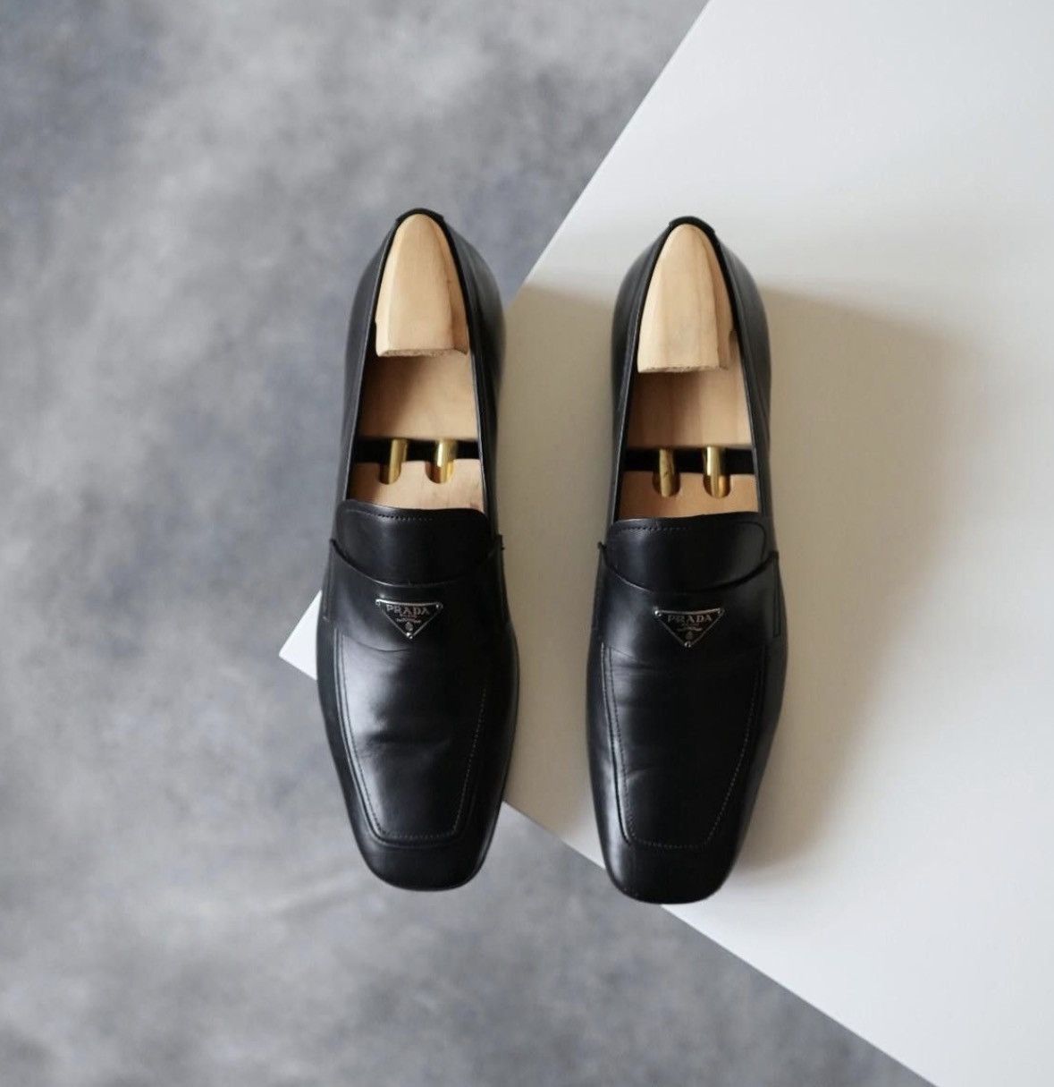 Prada PRADA Black Triangle Logo Leather Loafers EU 42 Size US 9 / EU 42 - 12 Thumbnail