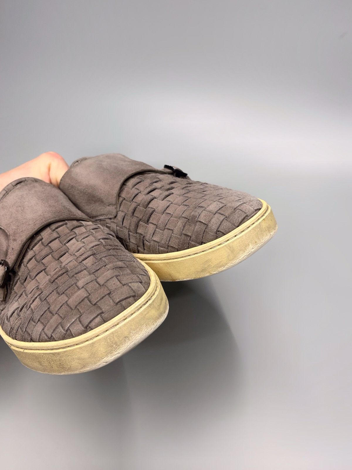 Santoni Santoni Double Monk Strap Suede Sneakers Low Top Size US 10 / EU 43 - 10 Thumbnail