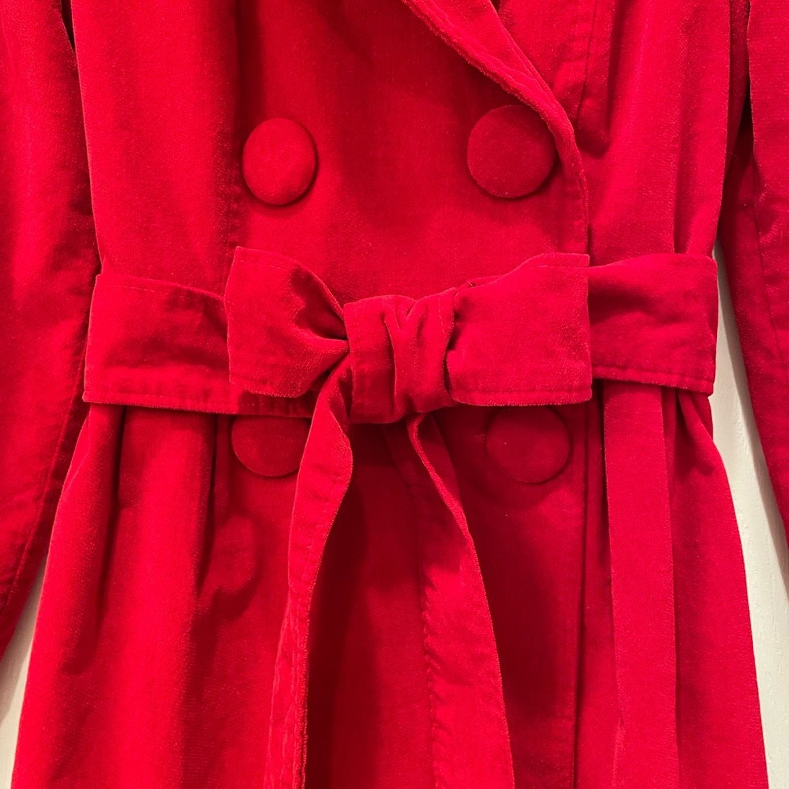 Other Vintage Heart Lined Red Velour Coat Size M / US 6-8 / IT 42-44 - 7 Thumbnail