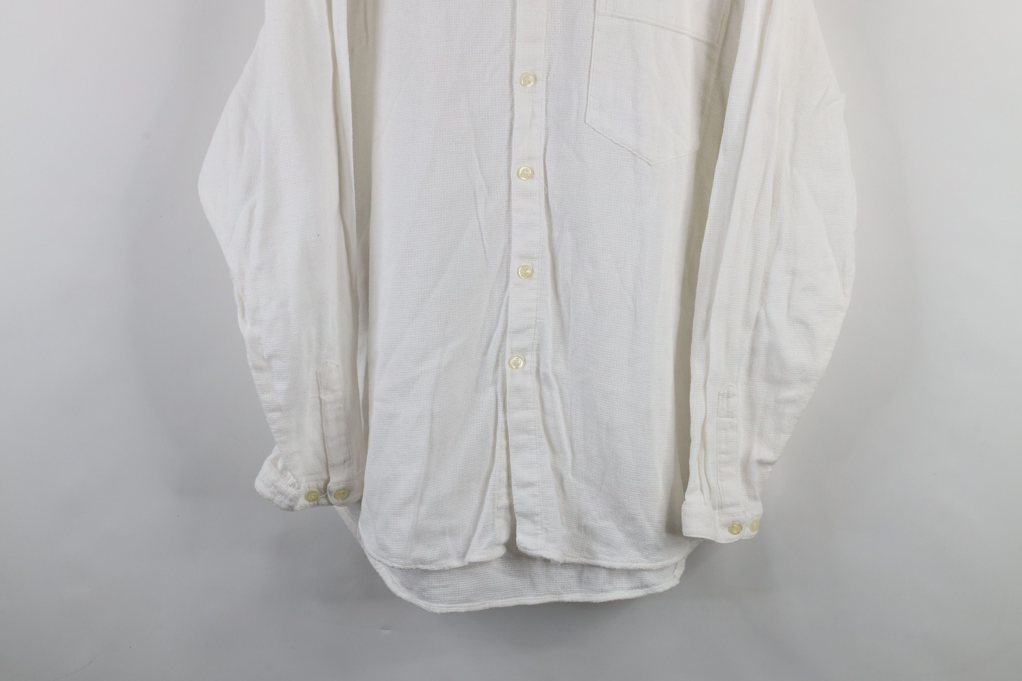 Guess × Vintage Vintage 90s Guess Cotton Weave Knit Band Collar Button Shirt Size US XL / EU 56 / 4 - 3 Thumbnail