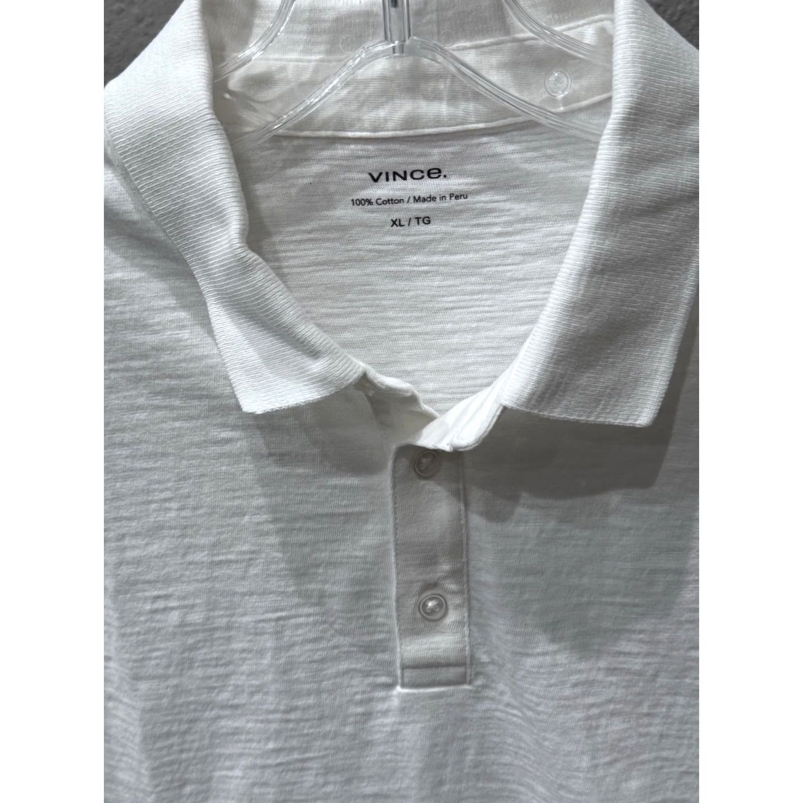 Vince Vince Polo Shirt XL Mens White Ctn Extra Large Size US XL / EU 56 / 4 - 4 Thumbnail