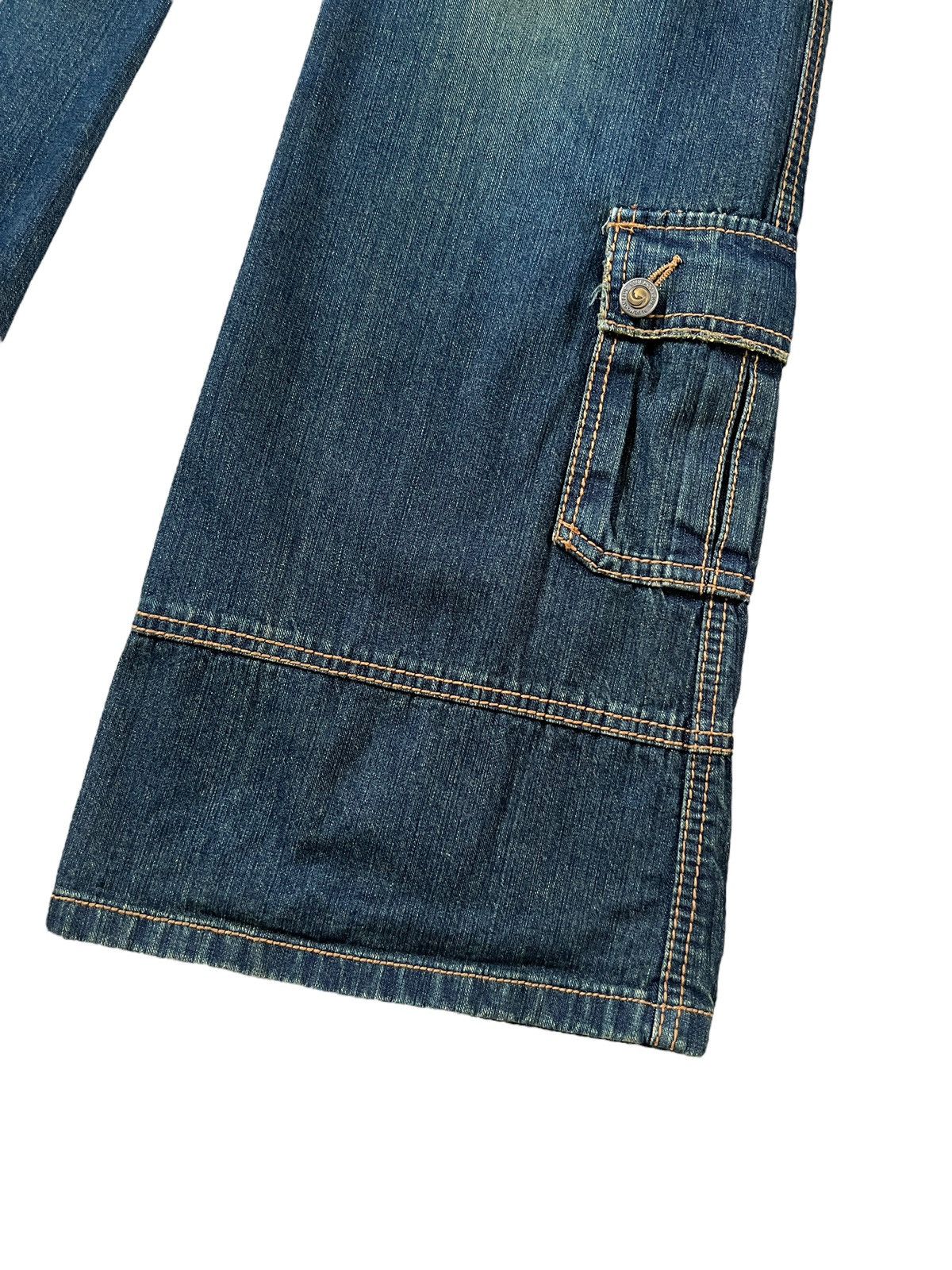 Japanese Brand Blue Moon Blue 🇯🇵 Low rise Flare Cargo Monkey Jeans Size US 32 / EU 48 - 4 Thumbnail
