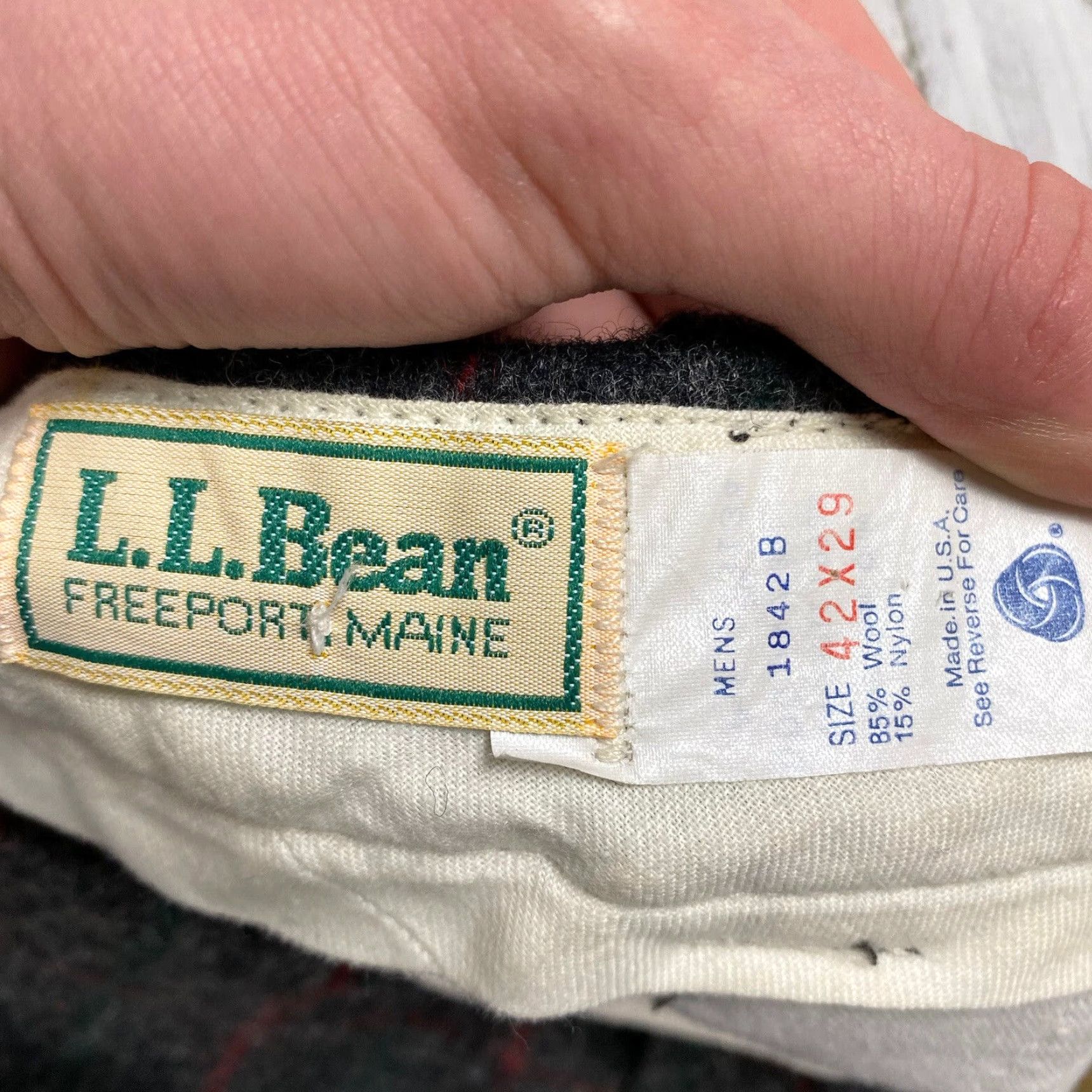Vintage VINTAGE L.L. BEAN USA Men's Wool Hunting Pants 42x29 Fall Winter Spring Gray Straight Regular EUC Size US 42 / EU 58 - 6 Thumbnail