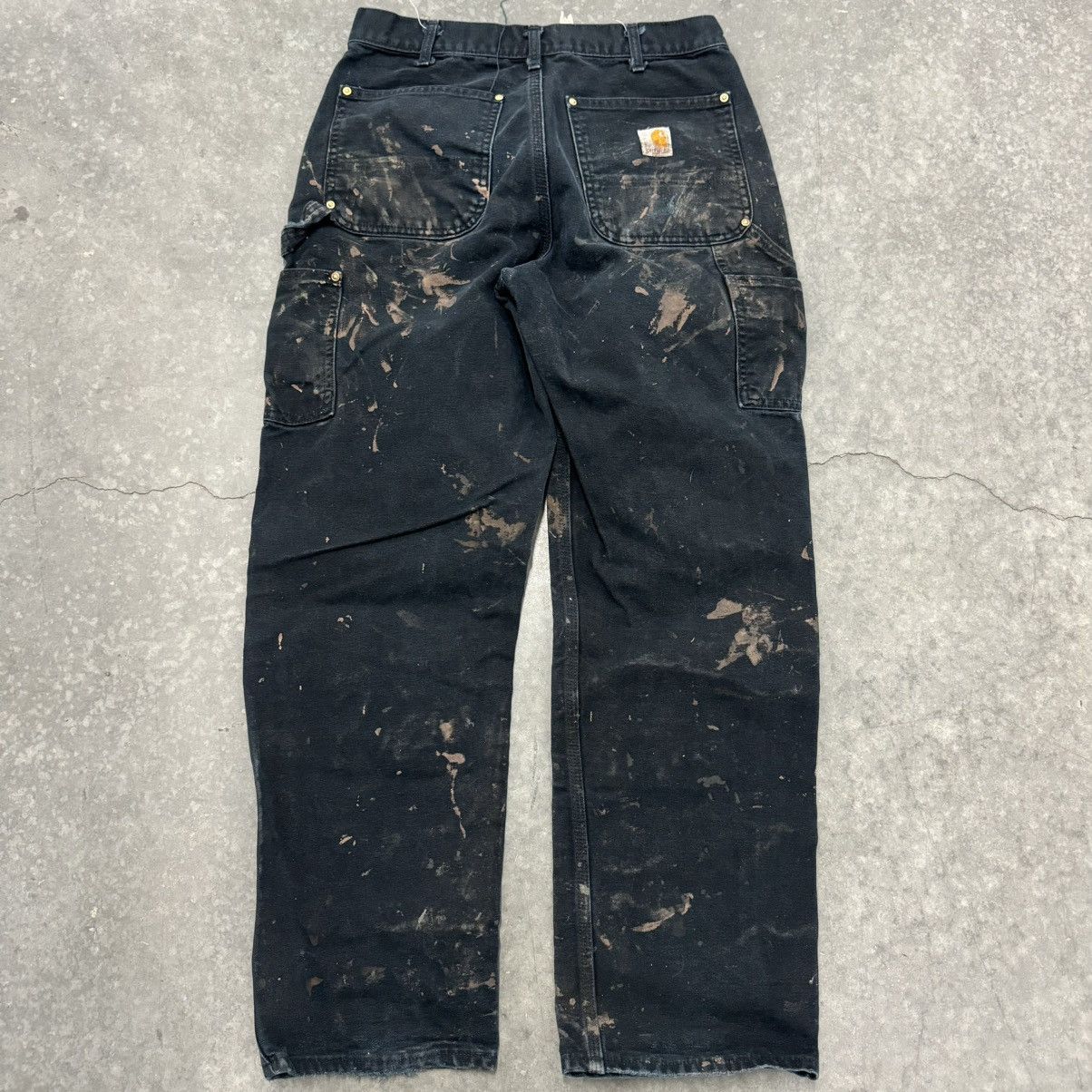 Carhartt × Vintage Vintage 90’s Carhartt paint splatter black double knee pants Size US 32 / EU 48 - 4 Thumbnail