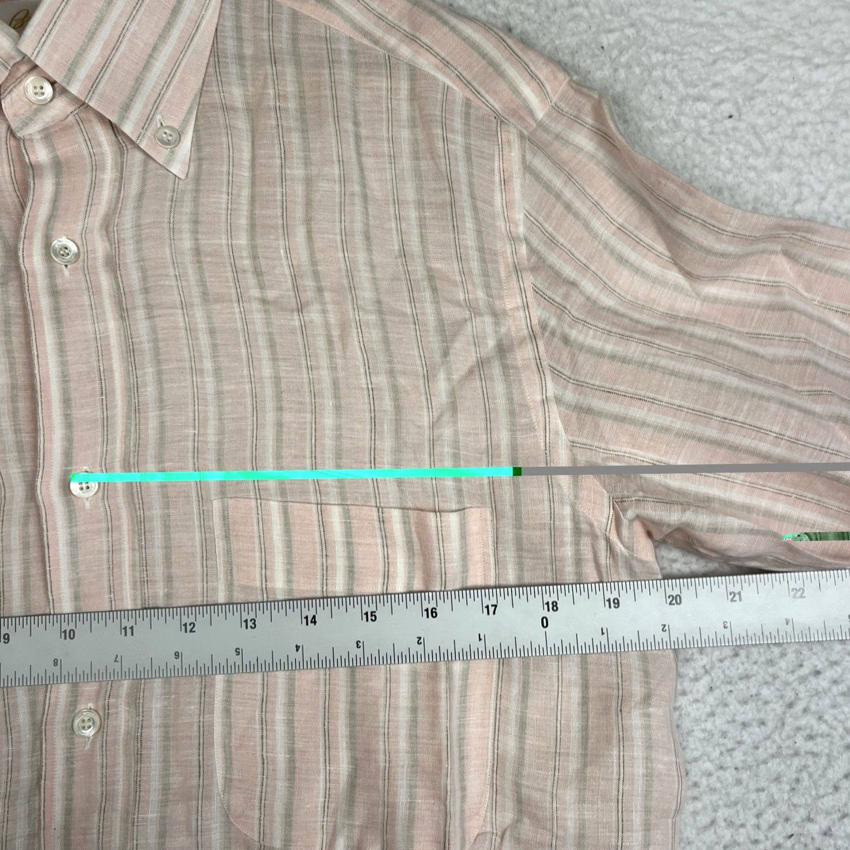 Brioni Brioni Button-Down Shirt Men M Long Sleeve 100% Linen Pink Striped Size US M / EU 48-50 / 2 - 4 Thumbnail