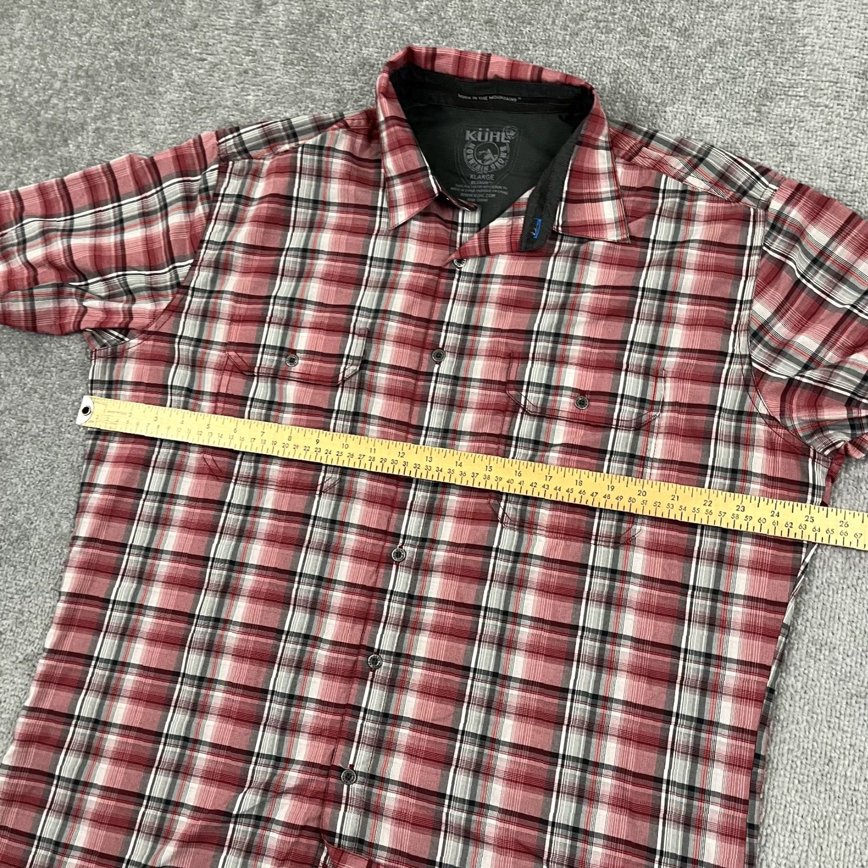 X-LARGE Kuhl Eluxur Shirt Mens XL X-Large Red Plaid Hiking Outdoor Camping Button Up S/S Size US XL / EU 56 / 4 - 6 Thumbnail