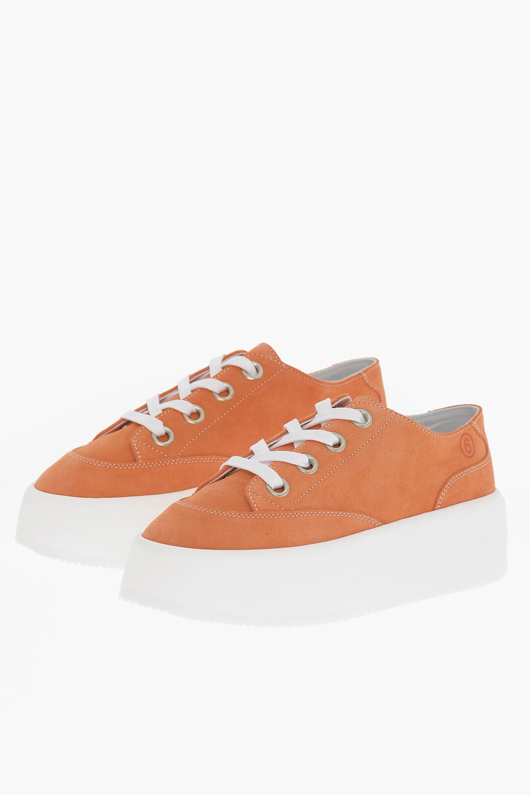 Maison Margiela og1mm1224 Suede Low-Top Sneakers in Orange Size US 10 / IT 40 - 2 Thumbnail