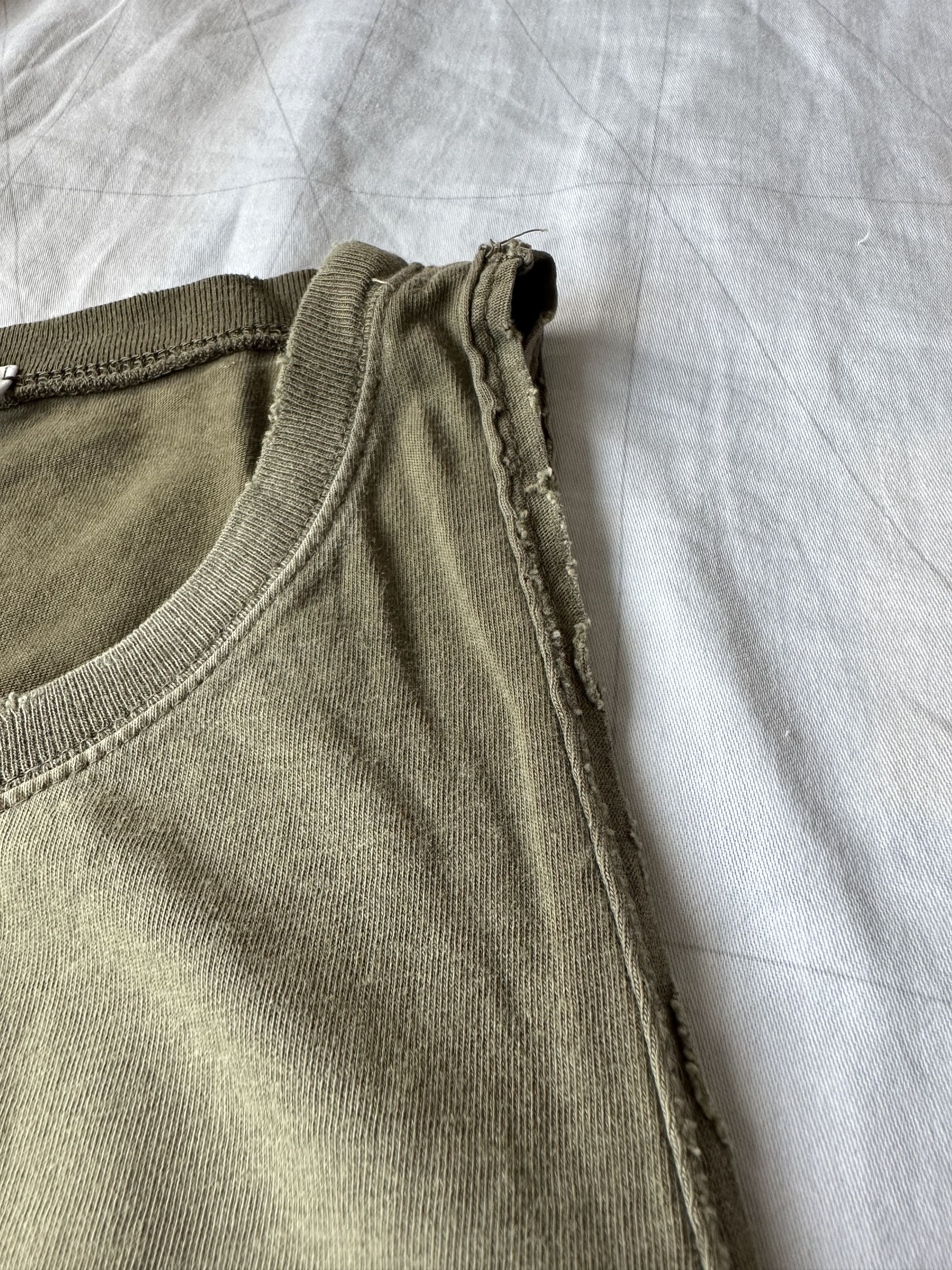 Pierre Balmain Pierre Balmain Washed Khaki Sleeveless Tank Top Avant Garde Size US M / EU 48-50 / 2 - 5 Thumbnail