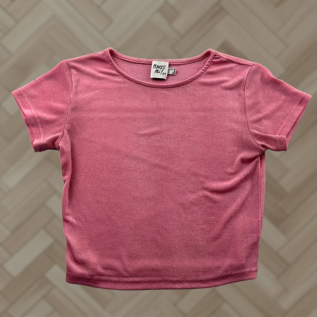 PRINCESS POLLY Princess Polly Short Sleeve Crop Top Women's 6 Pink Cropped Blouse Shirt Womens 6 Pink Size M / US 6-8 / IT 42-44 - 1 Thumbnail